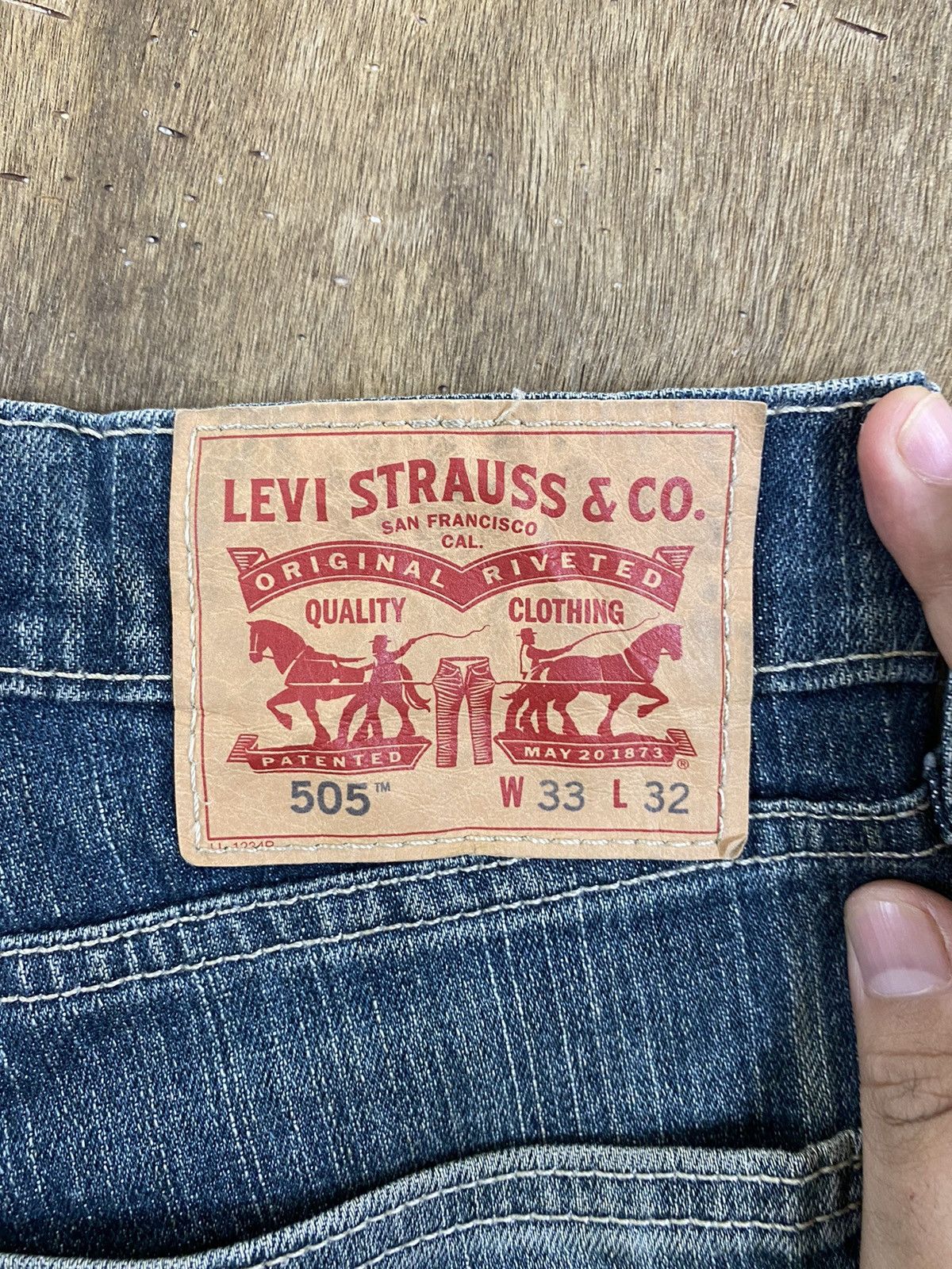 Levi's DLS 505 Levi’s Blue distressed Denim Pants #BB536 Size US 33 - 12 Thumbnail