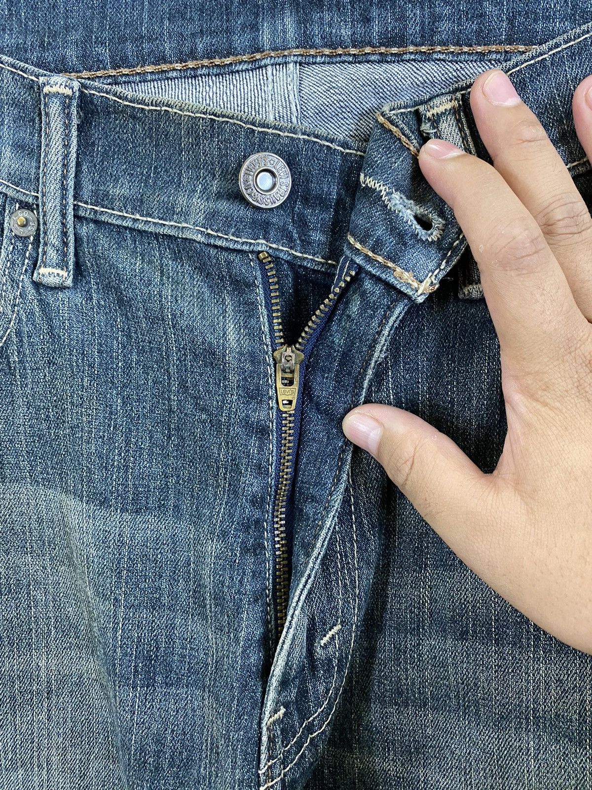 Levi's DLS 505 Levi’s Blue distressed Denim Pants #BB536 Size US 33 - 16 Thumbnail