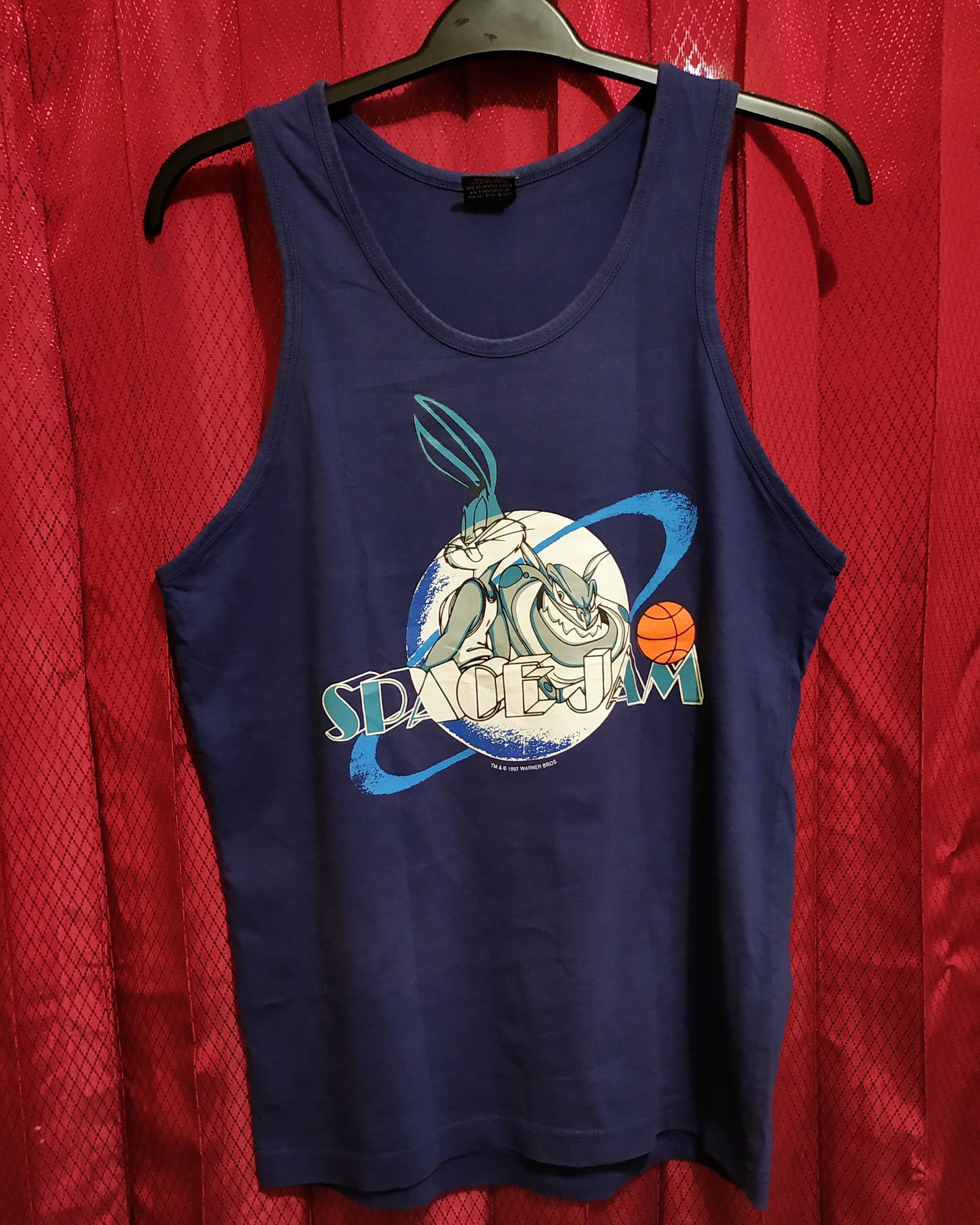 image of Warner Bros Vintage 90's Space Jam in Blue Mavy, Men's (Size Large)