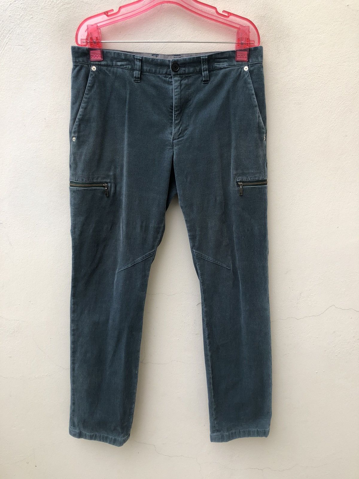 Lanvin Lanvin en Bleu Faded Corduroy Cargo Trouser Pant Size US 32 / EU 48 - 1 Thumbnail