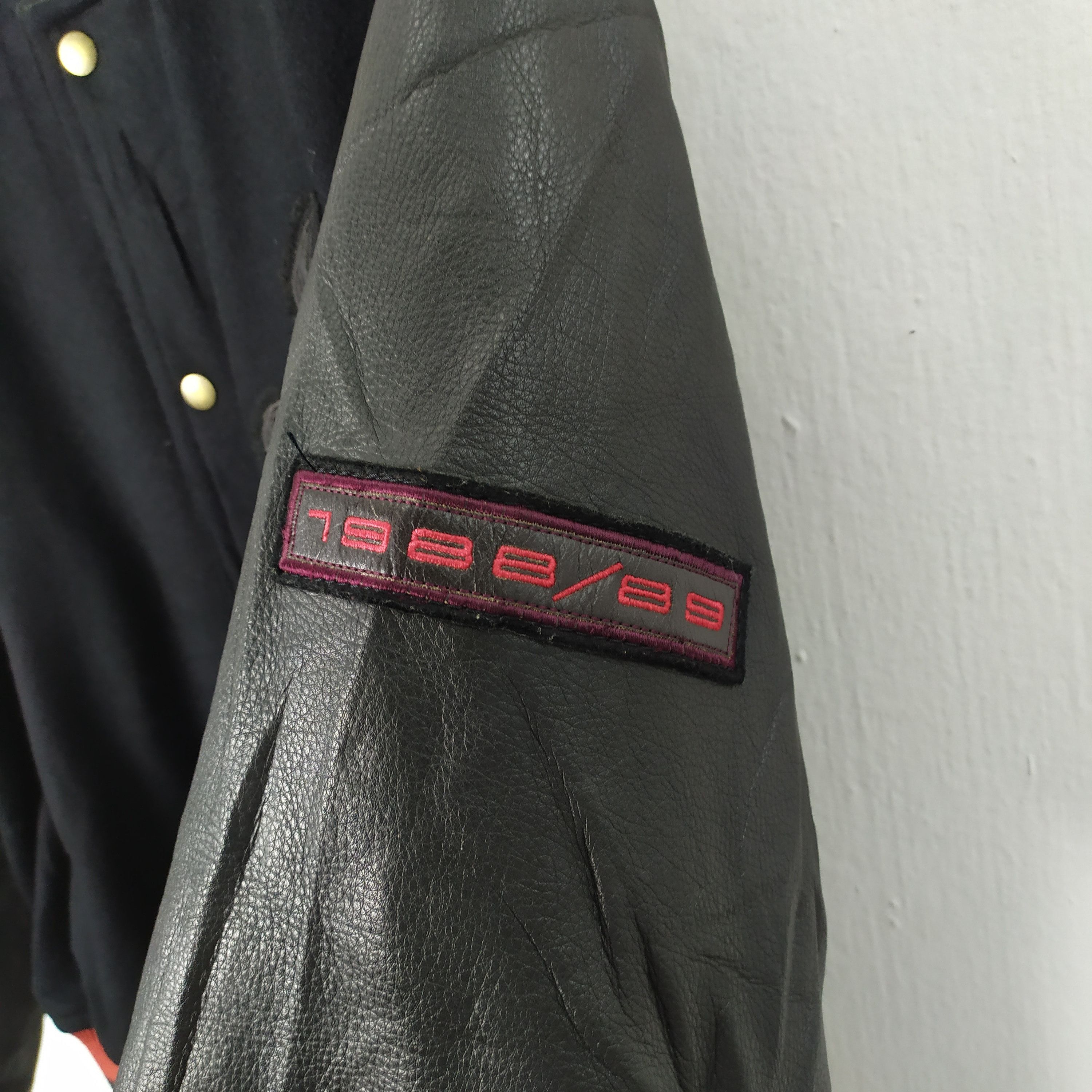Japanese Brand ATELIER SAB WOOL VARSITY JACKET LEATHER SLEEVE Size US M / EU 48-50 / 2 - 9 Thumbnail