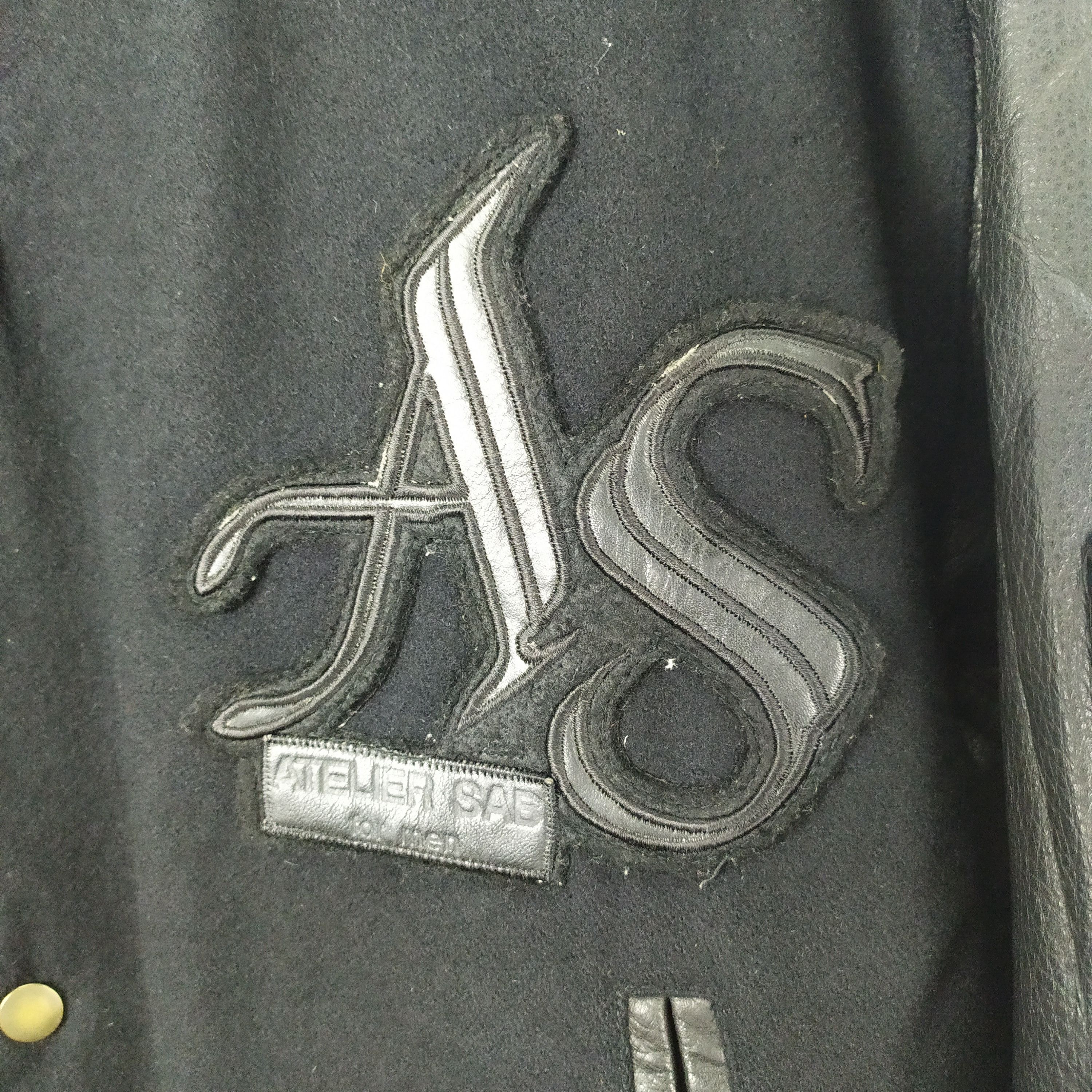 Japanese Brand ATELIER SAB WOOL VARSITY JACKET LEATHER SLEEVE Size US M / EU 48-50 / 2 - 10 Thumbnail