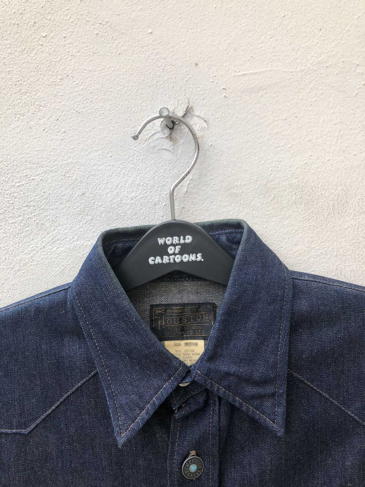 Japanese Brand Vintage 90s HOUSTON Japan Denim Western Shirt Size US M / EU 48-50 / 2 - 7 Thumbnail