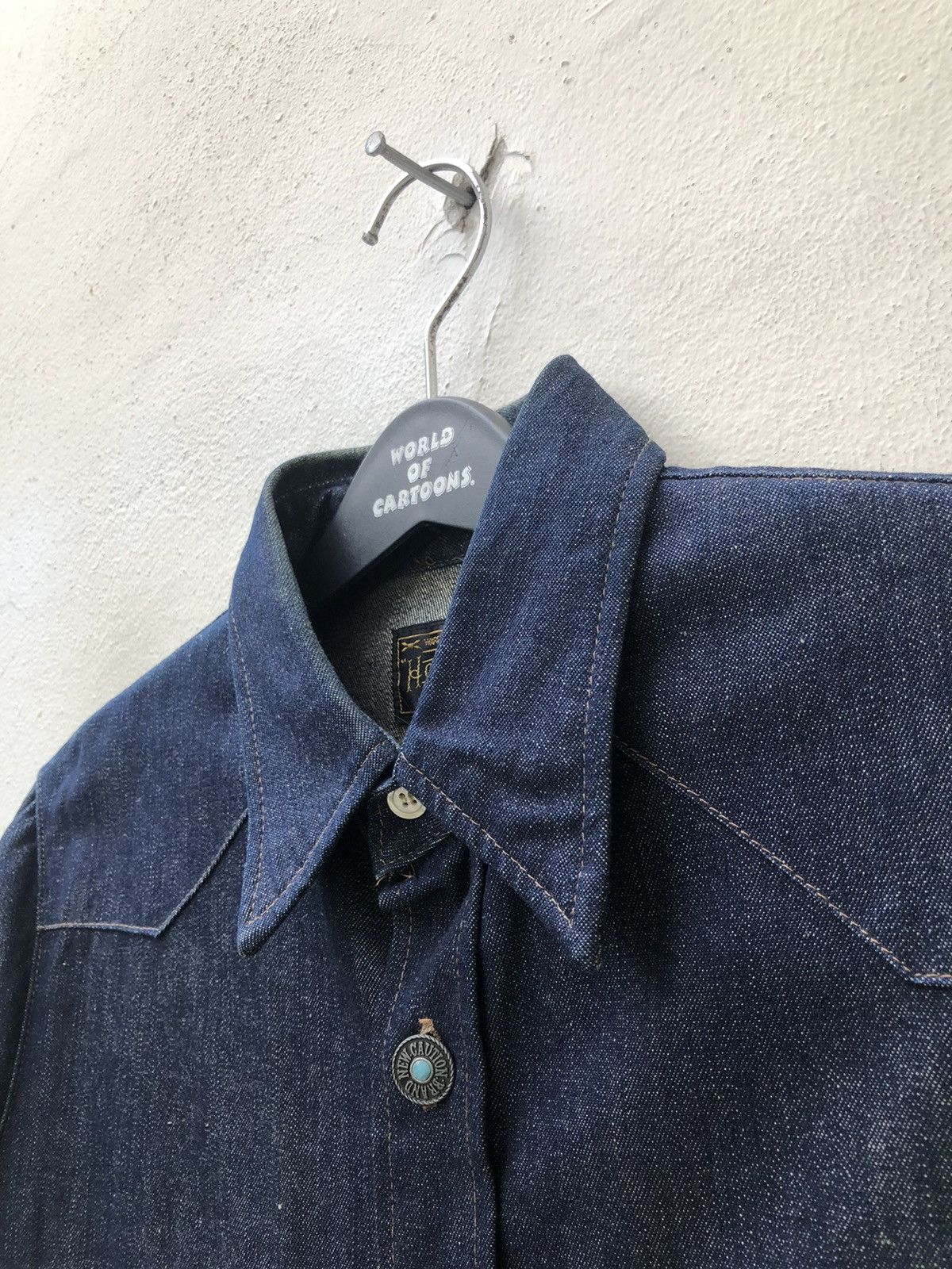 Japanese Brand Vintage 90s HOUSTON Japan Denim Western Shirt Size US M / EU 48-50 / 2 - 9 Thumbnail