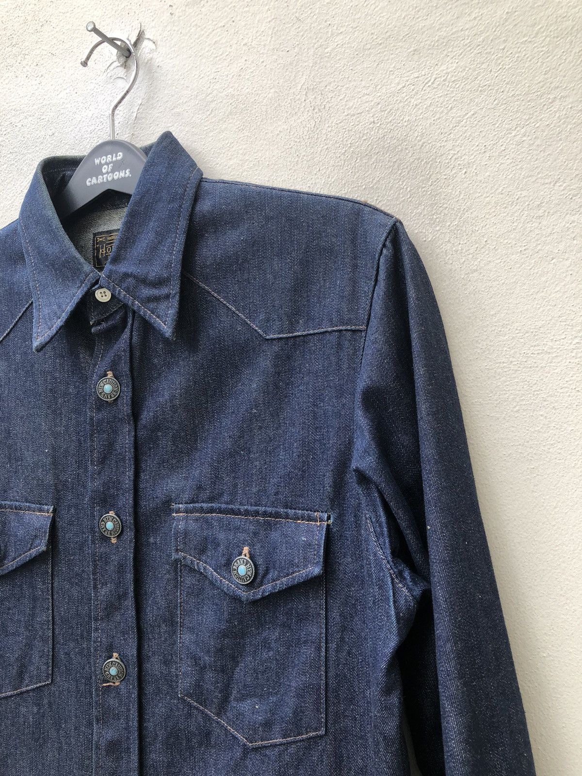 Japanese Brand Vintage 90s HOUSTON Japan Denim Western Shirt Size US M / EU 48-50 / 2 - 8 Thumbnail