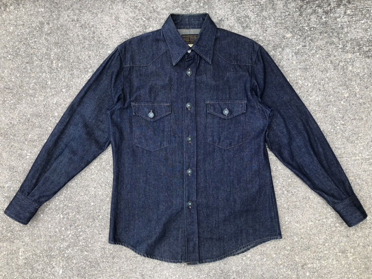 image of Vintage 90's Houston Japan Denim Western Shirt, Men's (Size Medium)