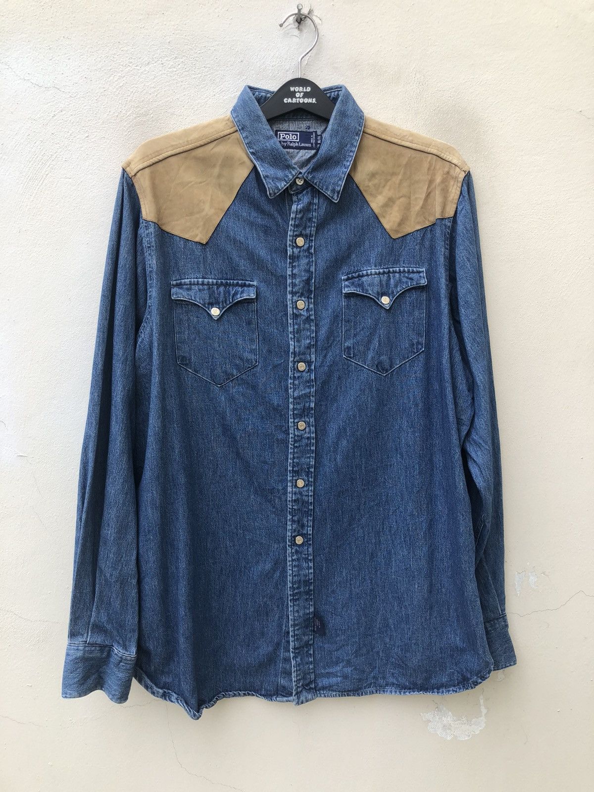 Polo Ralph Lauren Vintage 90s Polo Ralph Lauren Hybrid Denim Western Shirt Size US XL / EU 56 / 4 - 8 Thumbnail