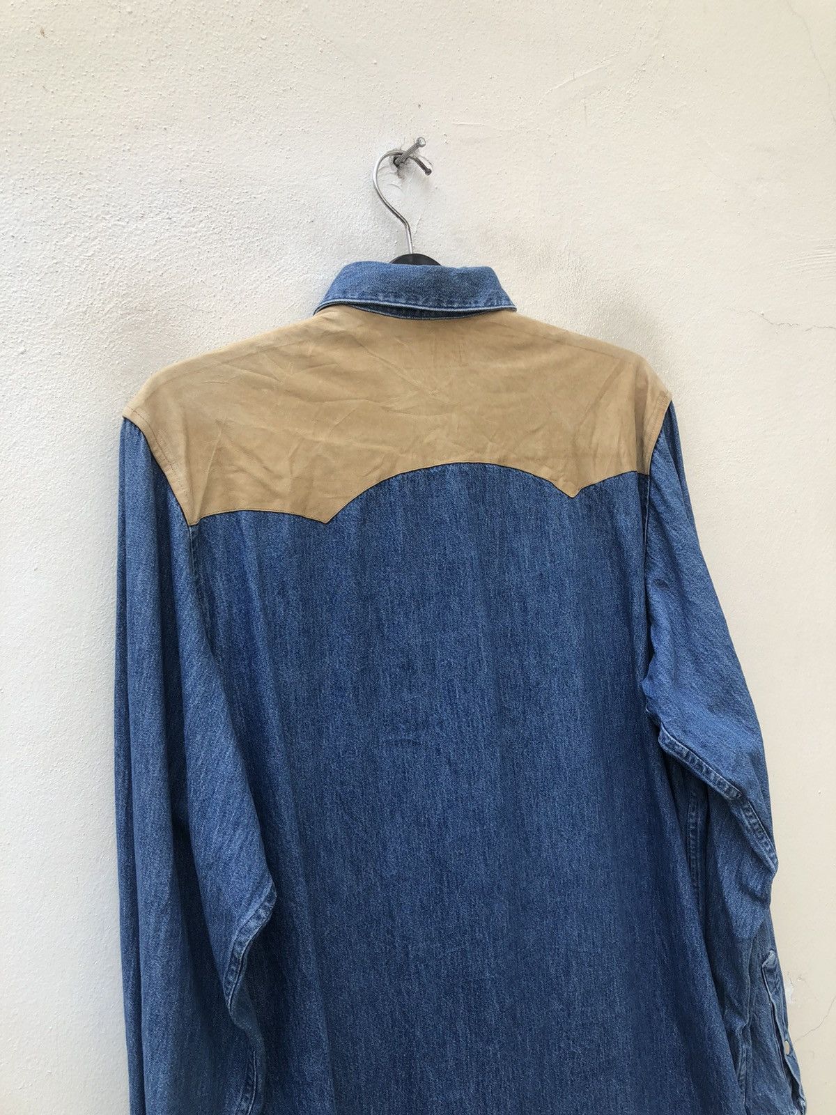 Polo Ralph Lauren Vintage 90s Polo Ralph Lauren Hybrid Denim Western Shirt Size US XL / EU 56 / 4 - 19 Thumbnail