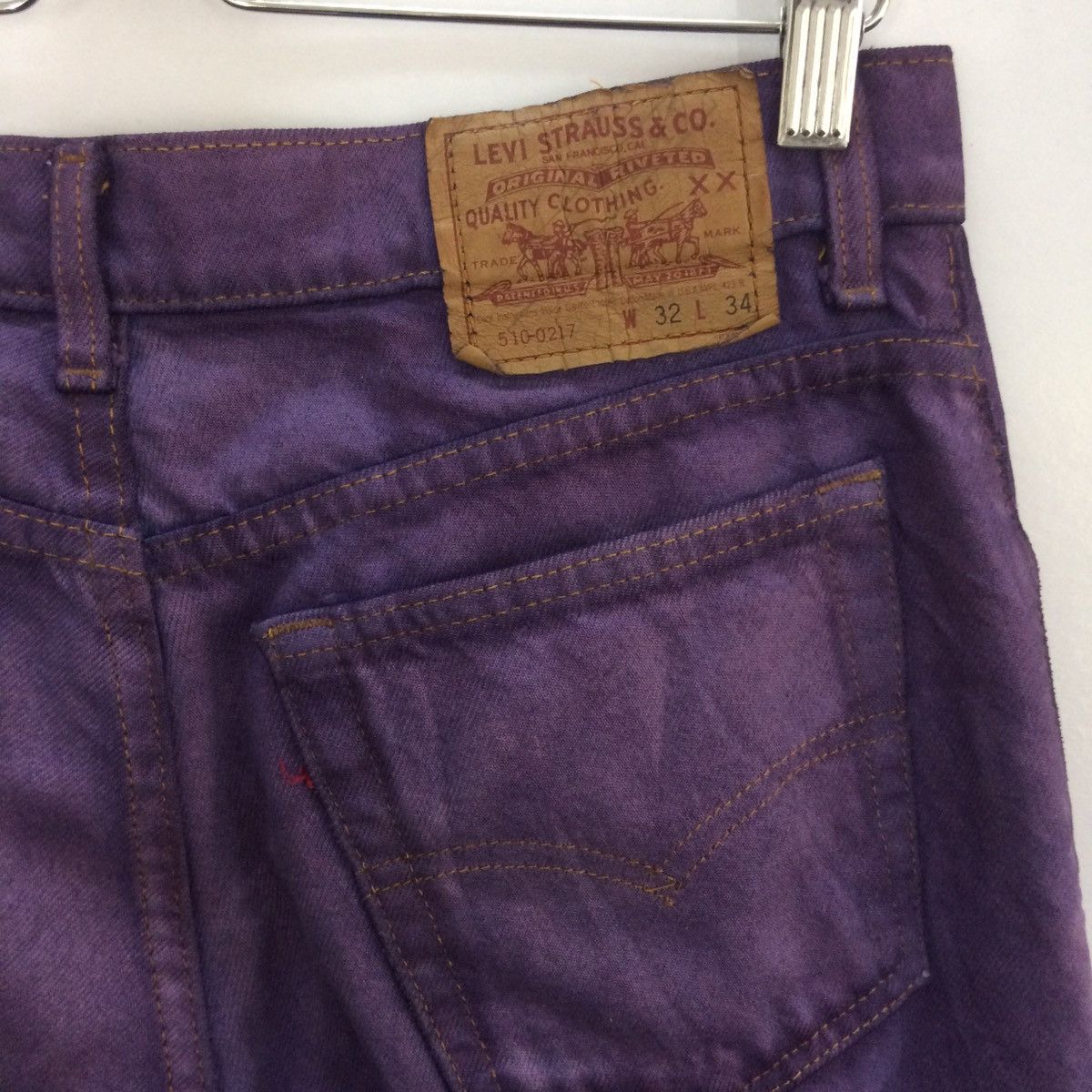 Levi's × Levi's Vintage Clothing × Vintage Offer 🔈90s Levi’s purple colour rare denim pants Size US 28 / EU 44 - 6 Thumbnail