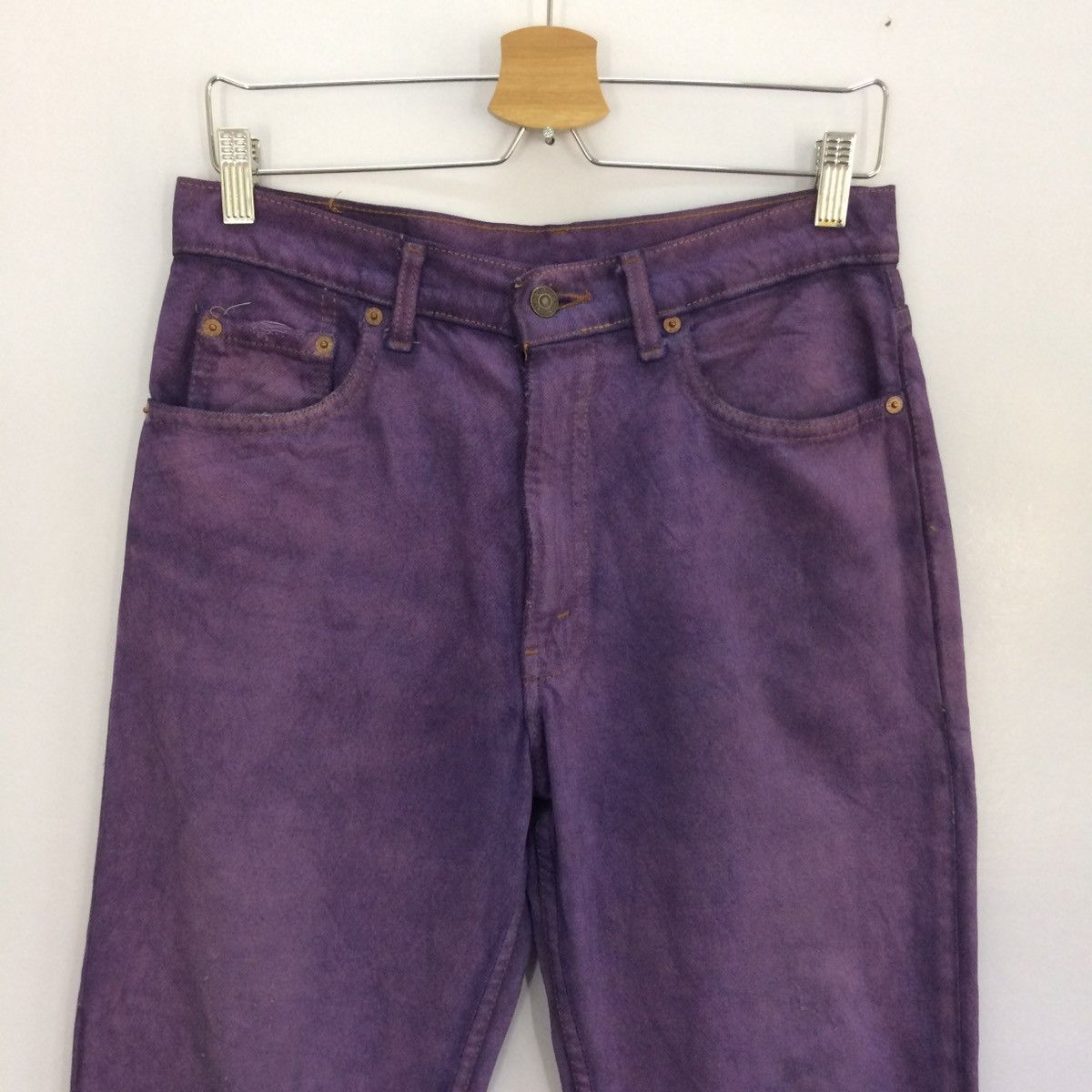 Levi's × Levi's Vintage Clothing × Vintage Offer 🔈90s Levi’s purple colour rare denim pants Size US 28 / EU 44 - 2 Thumbnail
