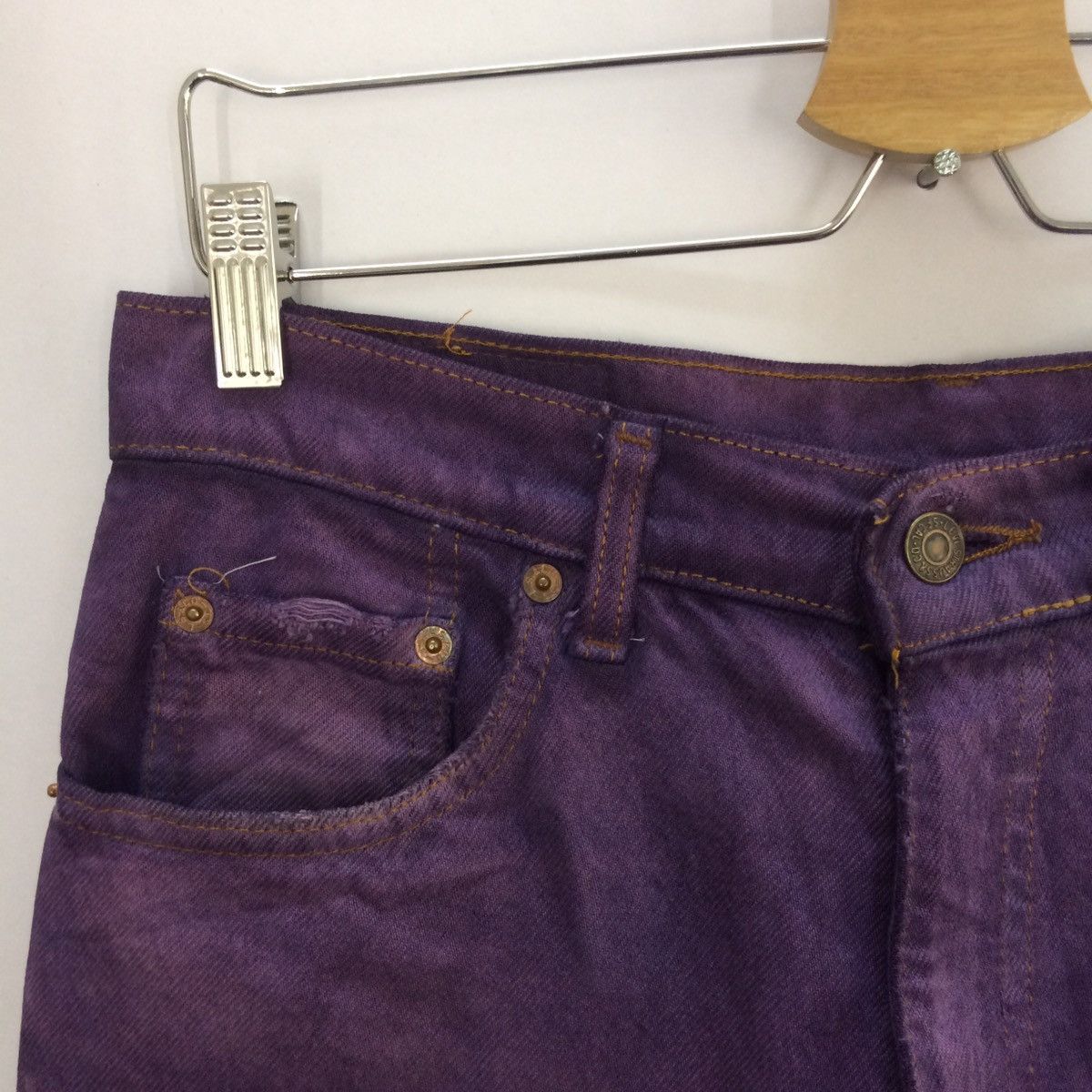 Levi's × Levi's Vintage Clothing × Vintage Offer 🔈90s Levi’s purple colour rare denim pants Size US 28 / EU 44 - 4 Thumbnail