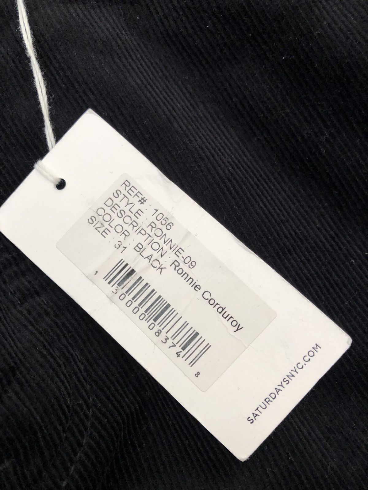 Saturdays NYC NWT Black Corduroy Pant Size US 31 - 13 Thumbnail