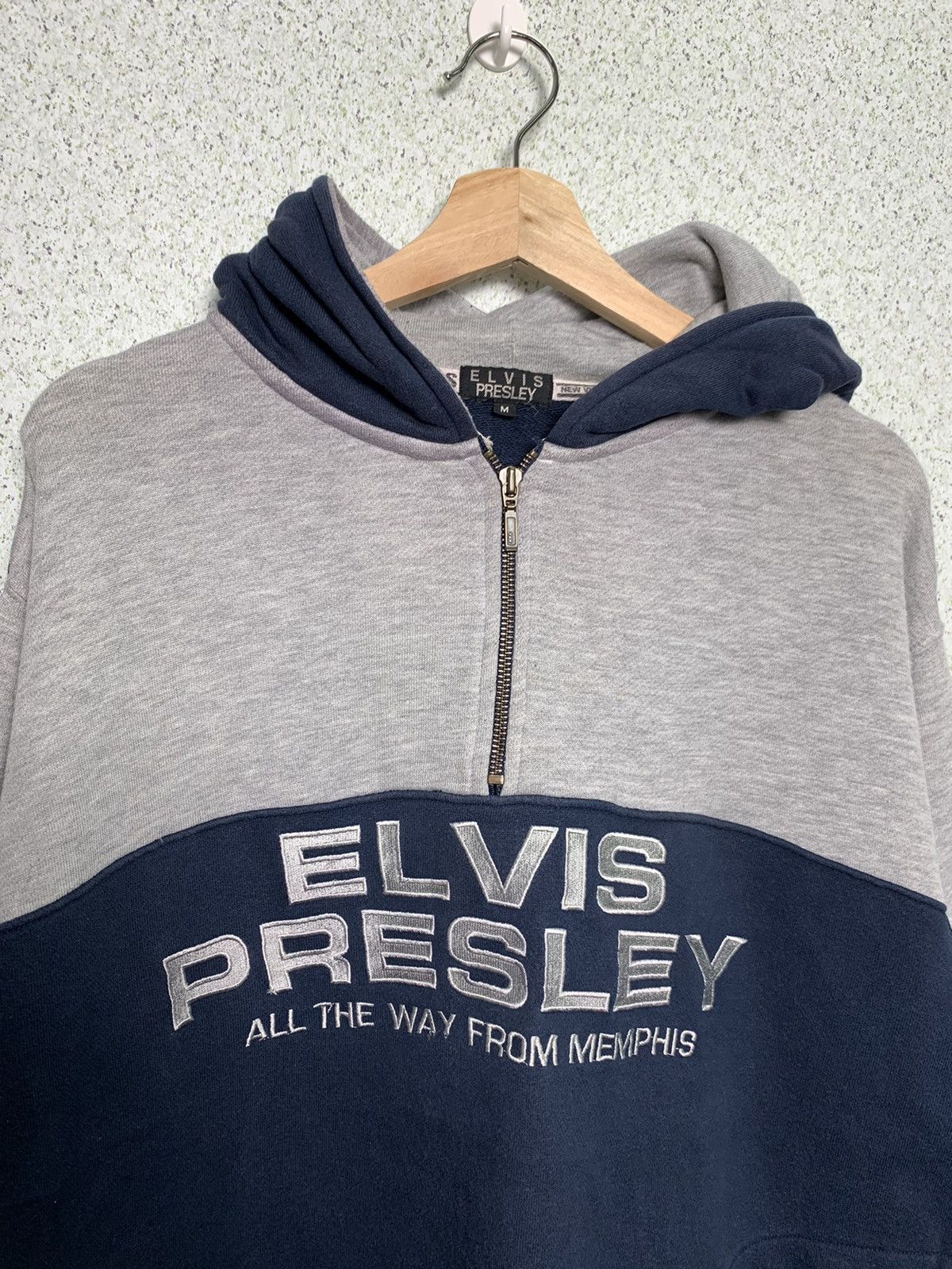 Band Tees Vintage Elvis Presley Embroidered Oversized Pullover Hoodie Size US M / EU 48-50 / 2 - 2 Thumbnail