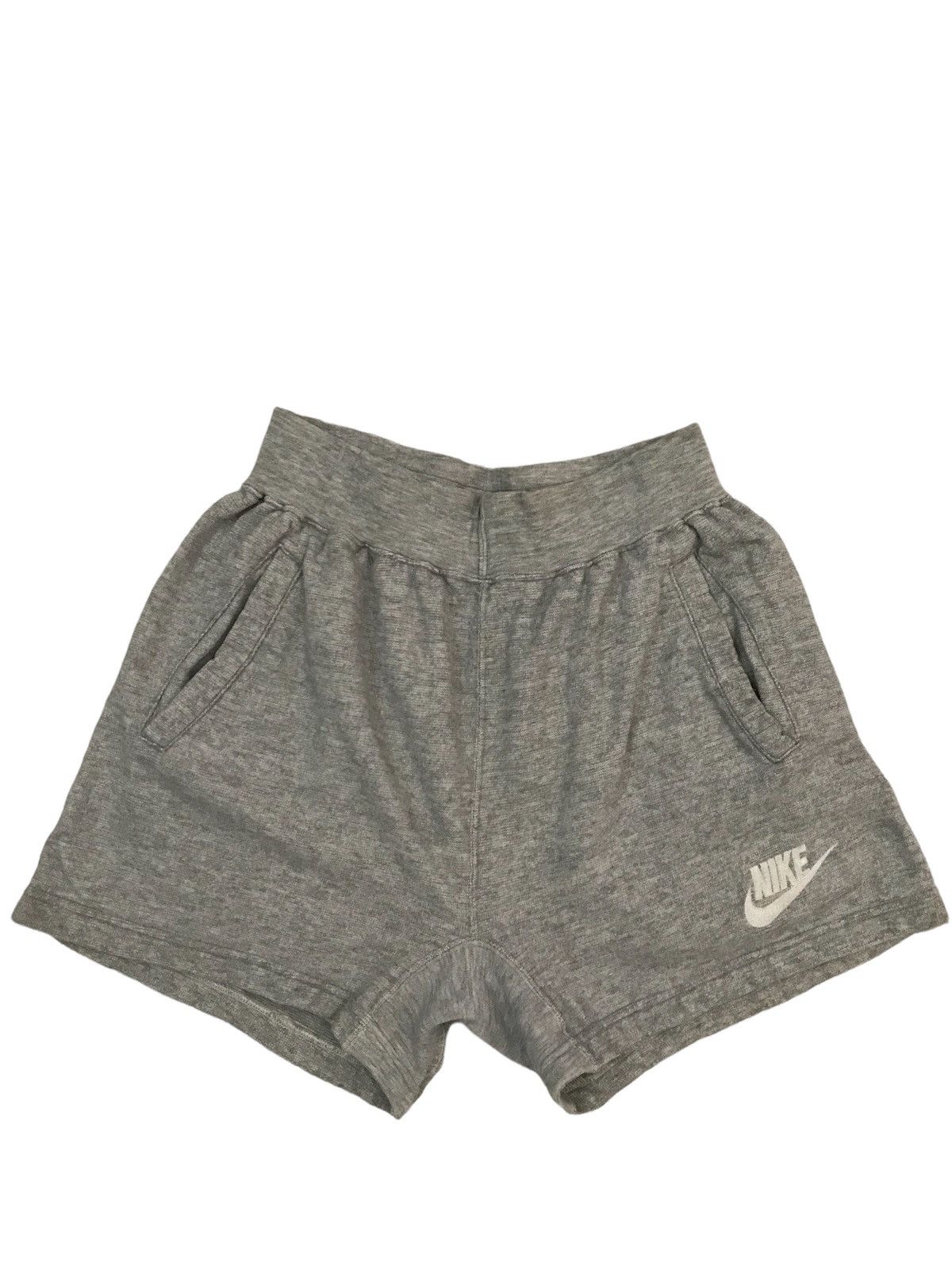image of Nike Swoosh Short Pant Embroidery Logo in Grey, Men's (Size 28)