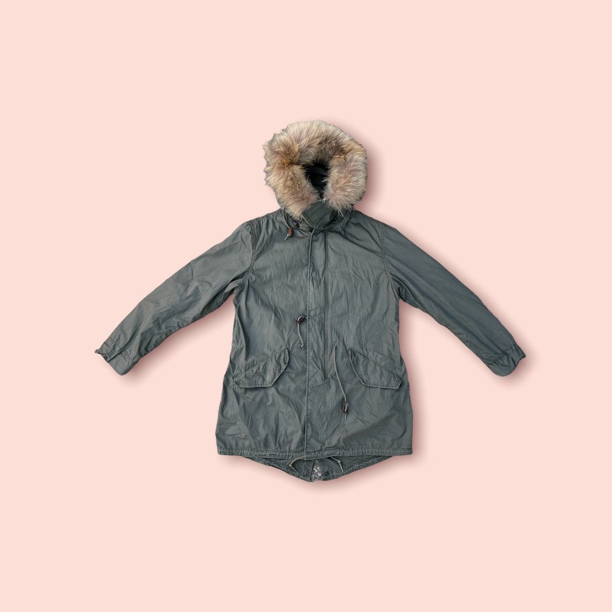 image of Alpha Industries X General Supply Ships Fishtail Parka in Miltary Green, Men's (Size Medium)