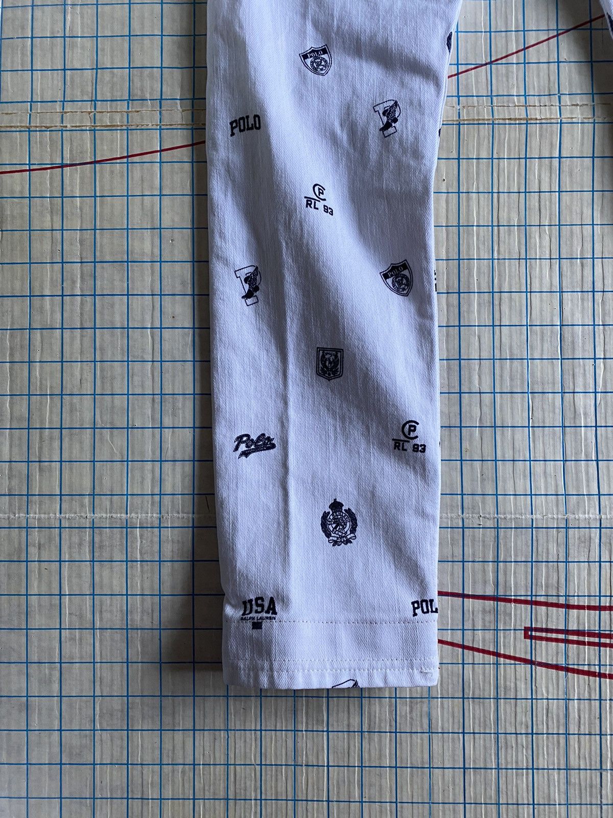 Polo Ralph Lauren Polo Ralph Lauren Logo Pattern White Denim Pants Fits 30x30 Size US 30 / EU 46 - 16 Thumbnail