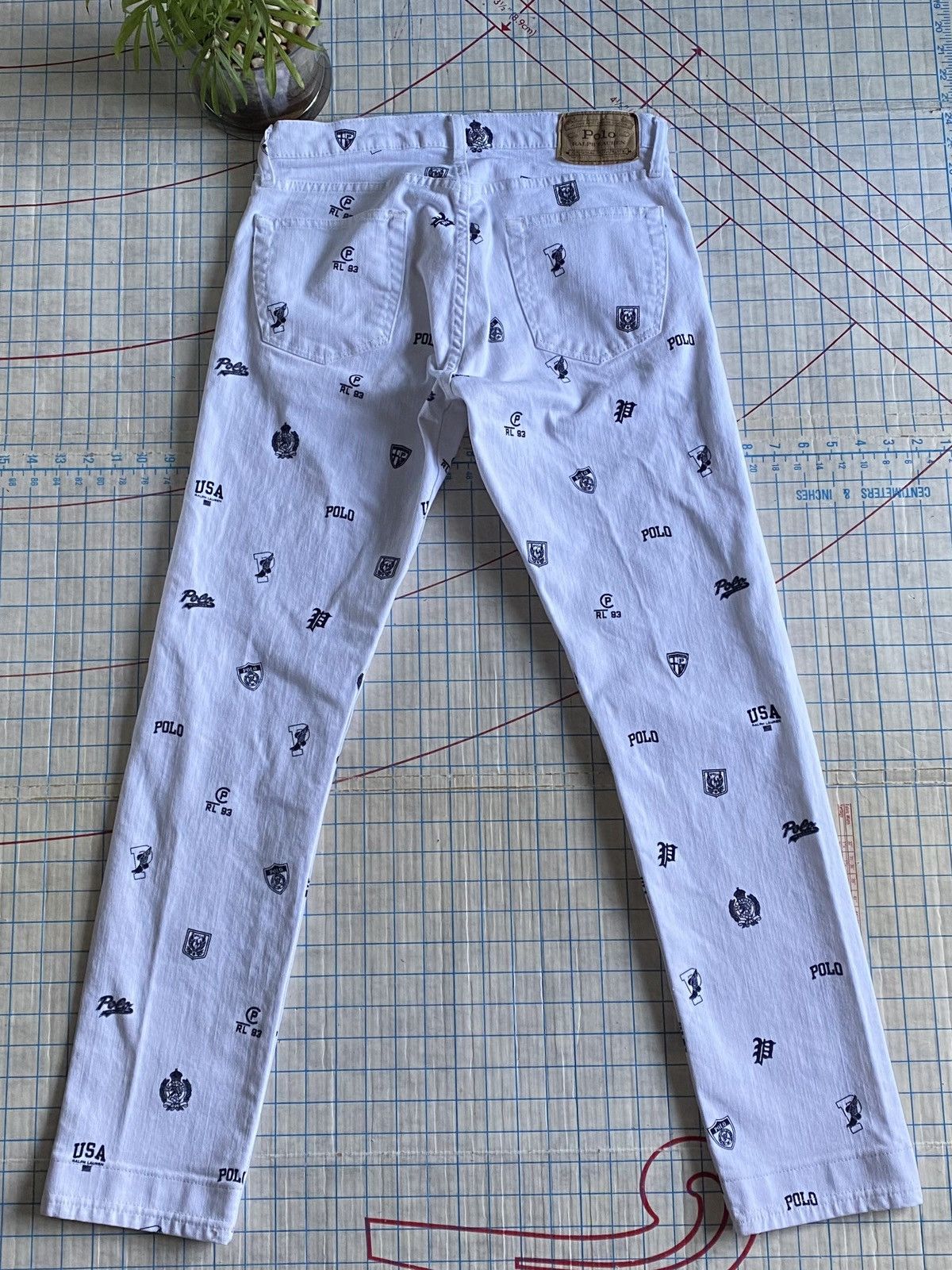 Polo Ralph Lauren Polo Ralph Lauren Logo Pattern White Denim Pants Fits 30x30 Size US 30 / EU 46 - 11 Thumbnail