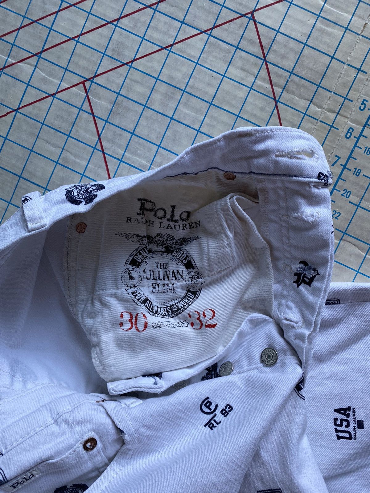 Polo Ralph Lauren Polo Ralph Lauren Logo Pattern White Denim Pants Fits 30x30 Size US 30 / EU 46 - 8 Thumbnail