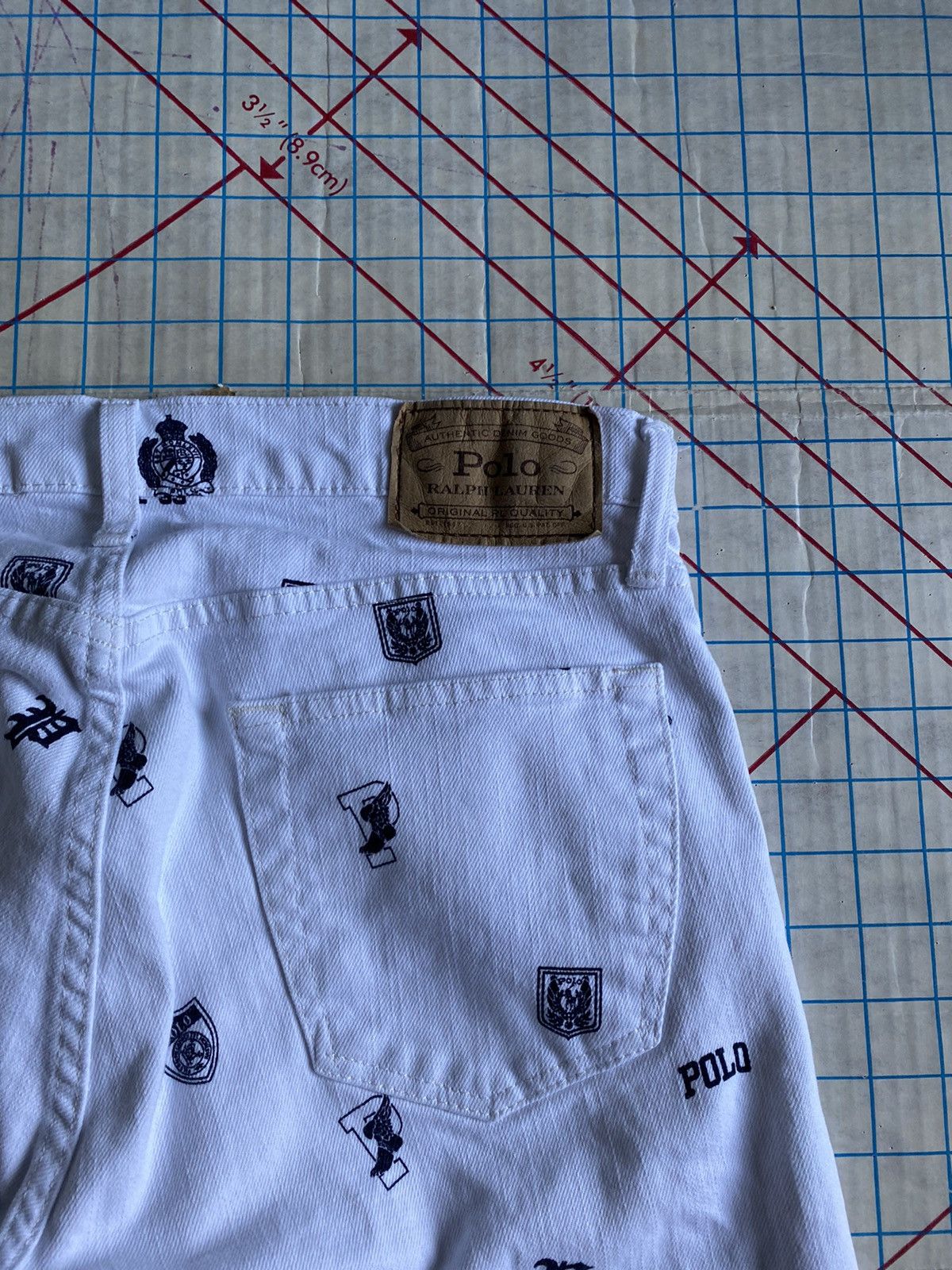 Polo Ralph Lauren Polo Ralph Lauren Logo Pattern White Denim Pants Fits 30x30 Size US 30 / EU 46 - 13 Thumbnail
