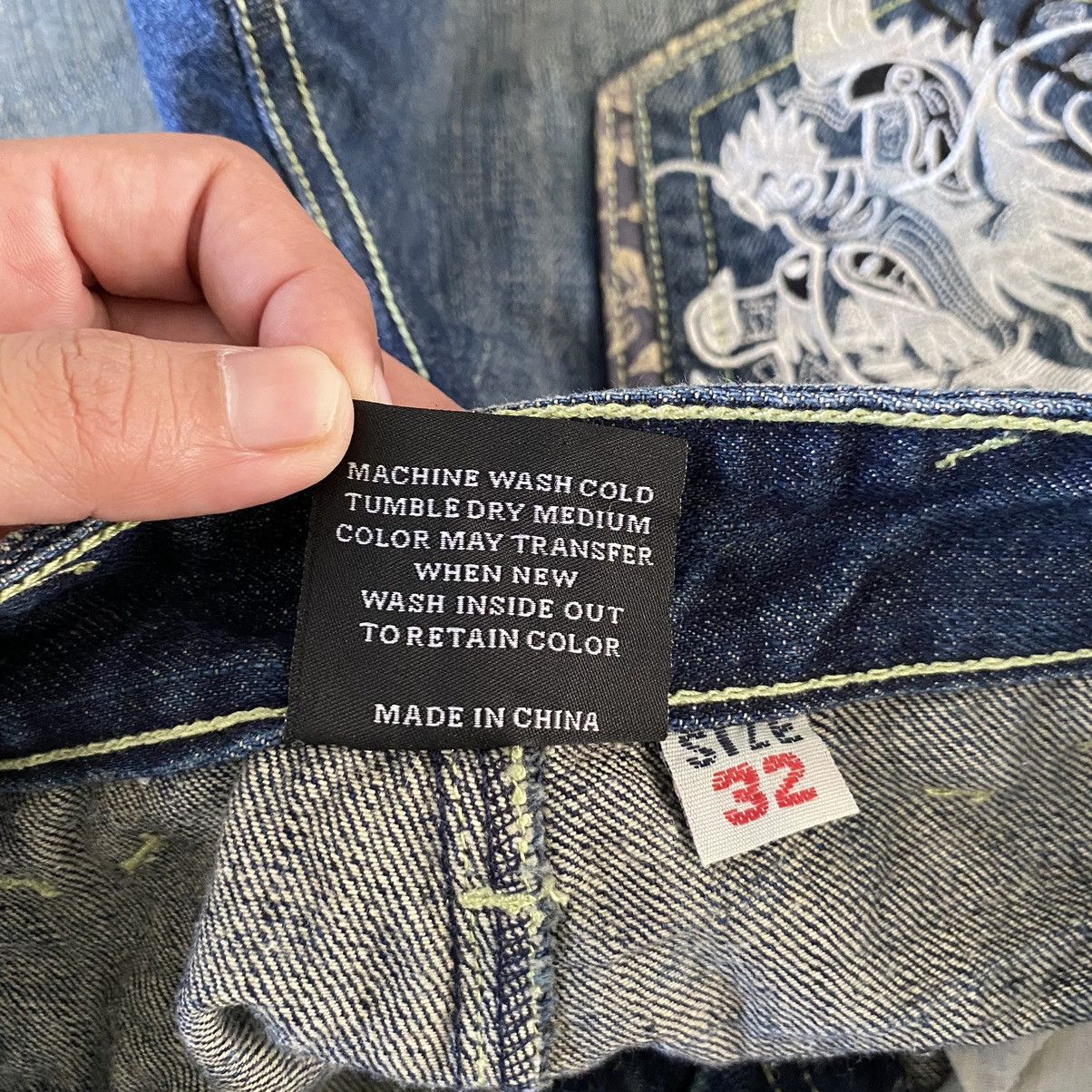 Japanese Brand Karakuri Style DS Co Dragon Embroidered Tattoo Sukajan Jeans Size US 32 / EU 48 - 21 Thumbnail