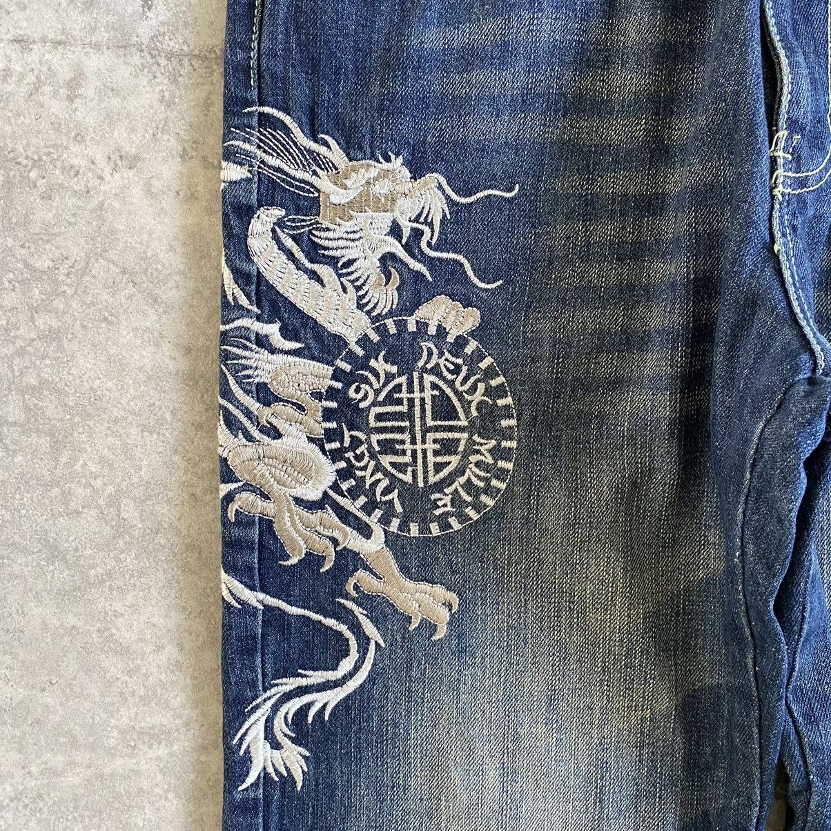Japanese Brand Karakuri Style DS Co Dragon Embroidered Tattoo Sukajan Jeans Size US 32 / EU 48 - 7 Thumbnail