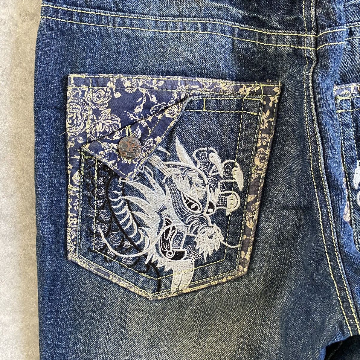 Japanese Brand Karakuri Style DS Co Dragon Embroidered Tattoo Sukajan Jeans Size US 32 / EU 48 - 18 Thumbnail