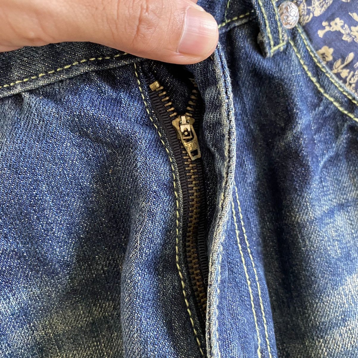 Japanese Brand Karakuri Style DS Co Dragon Embroidered Tattoo Sukajan Jeans Size US 32 / EU 48 - 10 Thumbnail