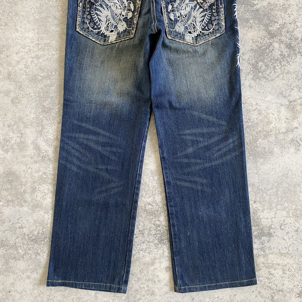 Japanese Brand Karakuri Style DS Co Dragon Embroidered Tattoo Sukajan Jeans Size US 32 / EU 48 - 14 Thumbnail