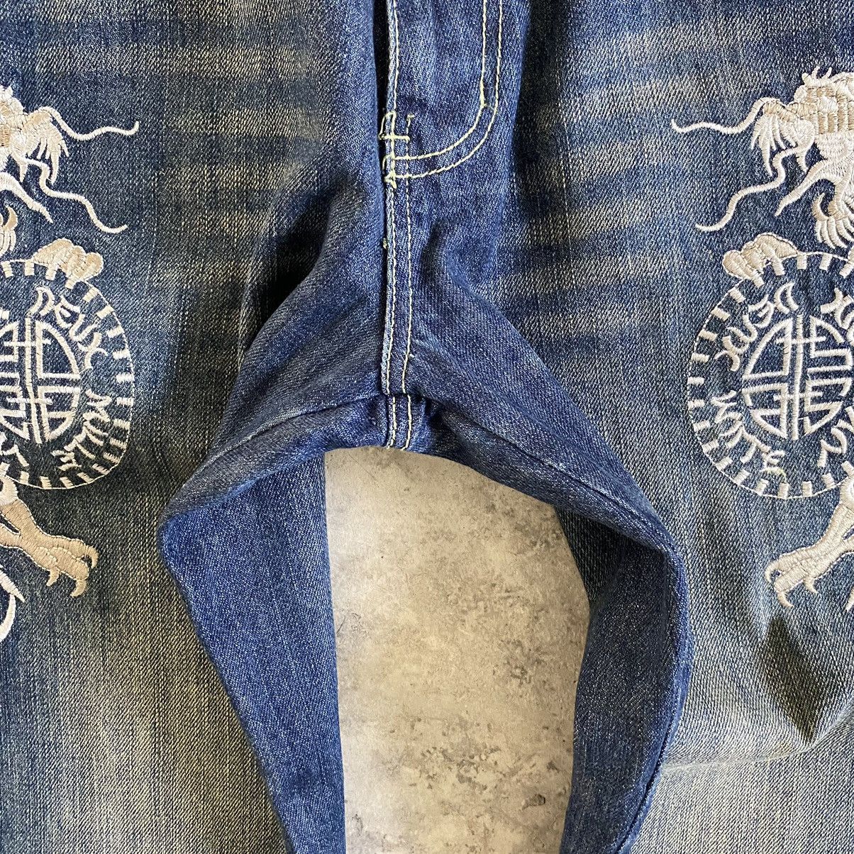 Japanese Brand Karakuri Style DS Co Dragon Embroidered Tattoo Sukajan Jeans Size US 32 / EU 48 - 11 Thumbnail