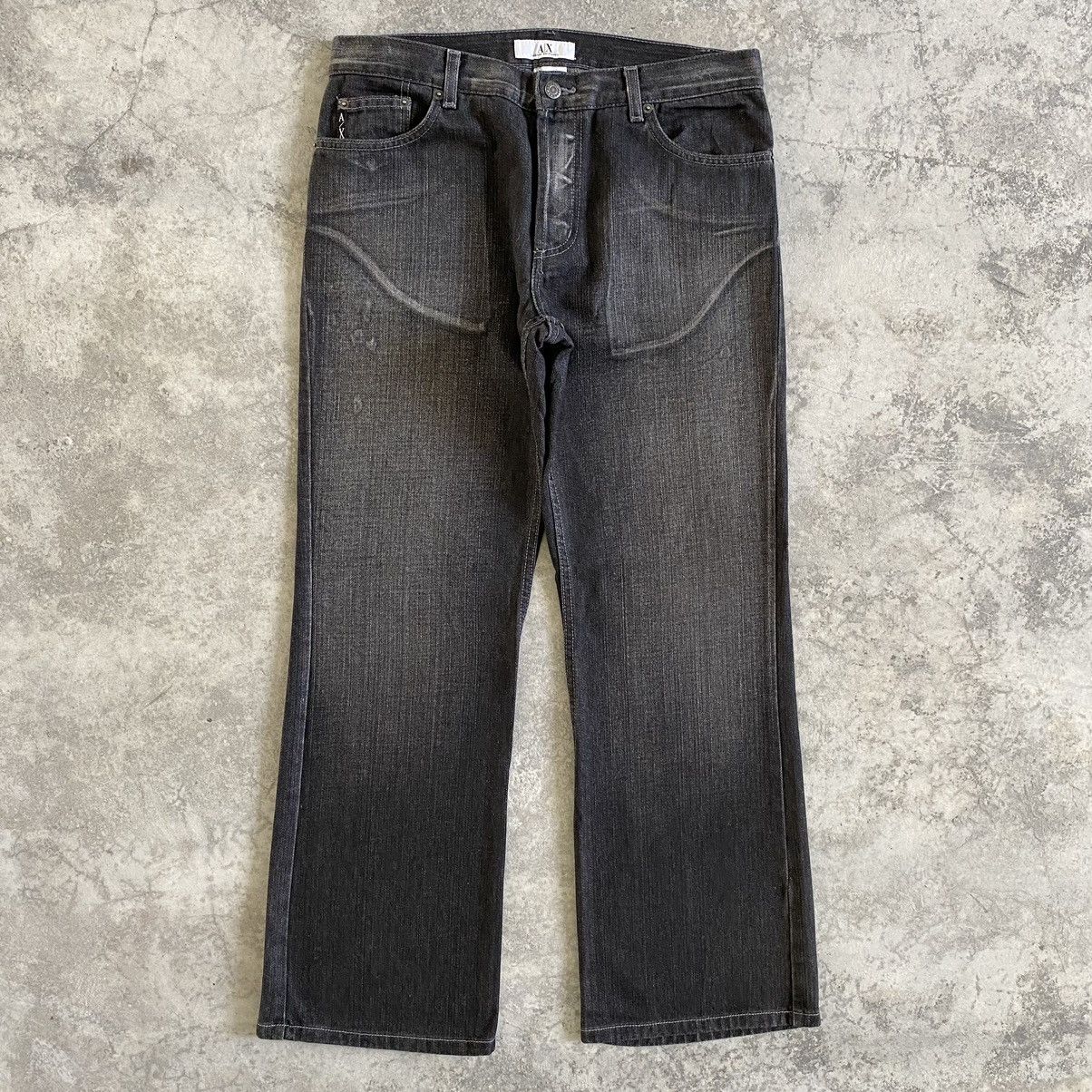 Armani Exchange × Vintage Vintage Armani Exchange Washed Black Bootcut Denim Jeans Size US 32 / EU 48 - 2 Thumbnail