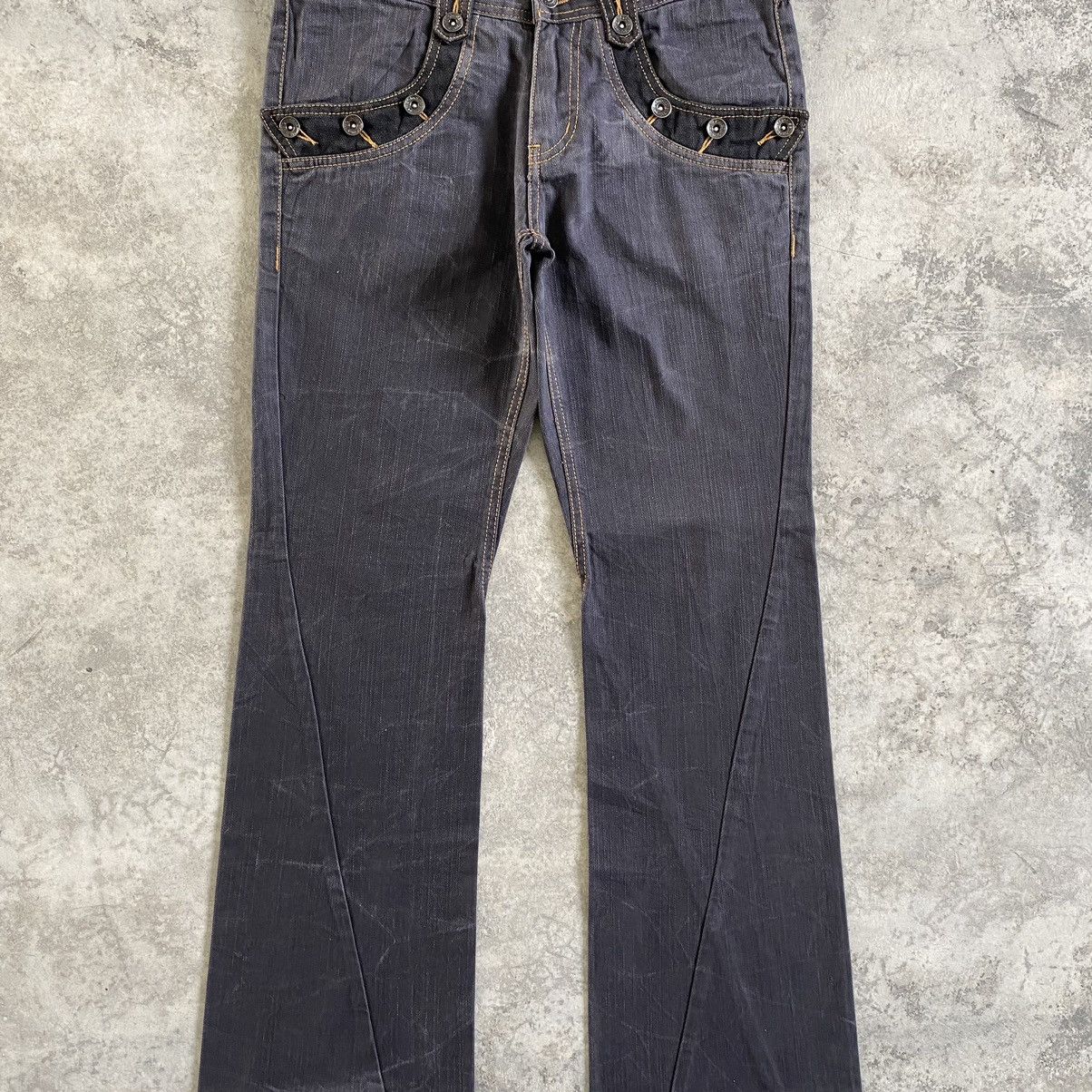 Japanese Brand × semanticdesign Semantic Design Japan Spiral Cut Flared Jeans Size US 31 - 4 Thumbnail