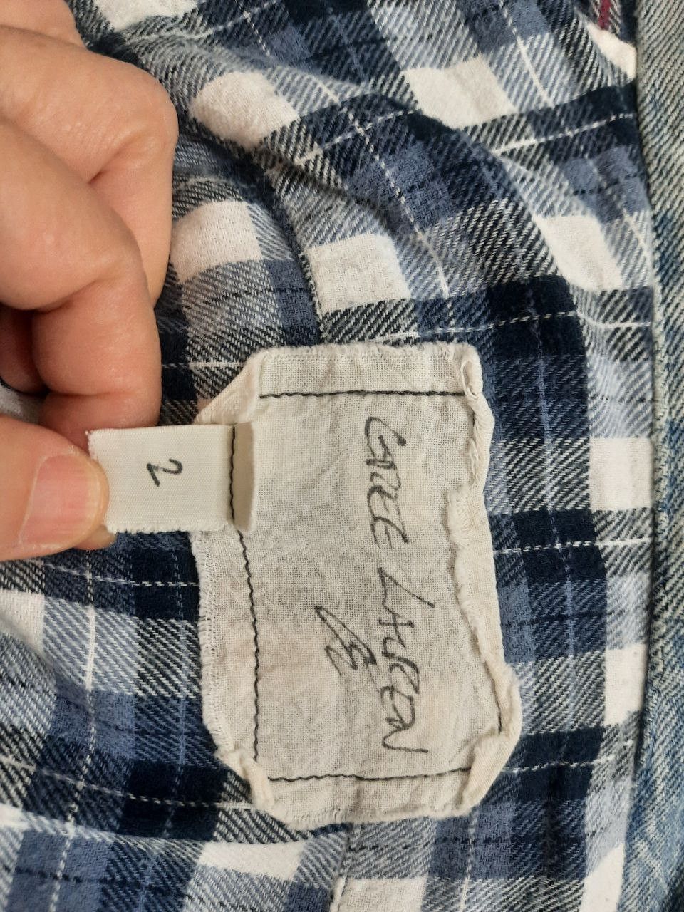 Greg Lauren Patchwork Plaid Vintage Denim Stripe Kimono Studio Size US M / EU 48-50 / 2 - 3 Thumbnail