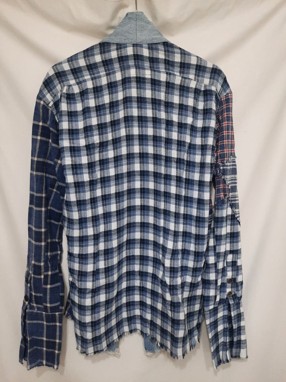 Greg Lauren Patchwork Plaid Vintage Denim Stripe Kimono Studio Size US M / EU 48-50 / 2 - 2 Thumbnail