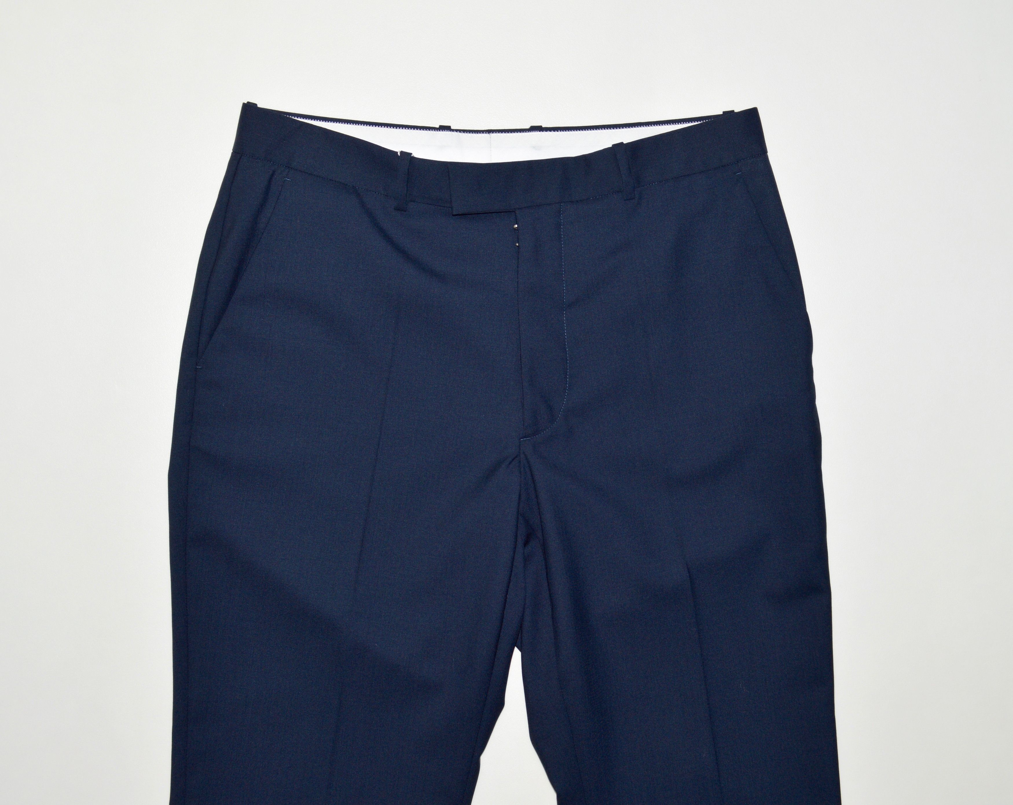 Maison Margiela S/S 18 Straight Leg Blue Wool Trousers Size US 34 / EU 50 - 3 Thumbnail