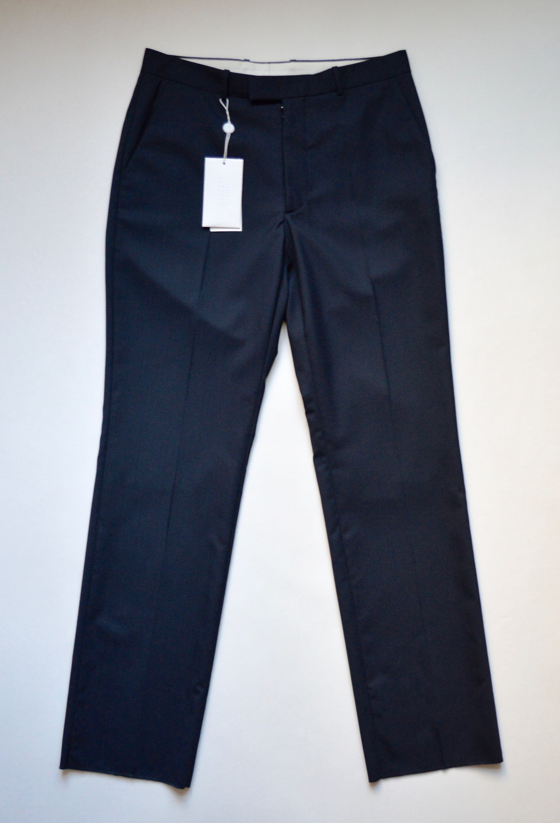 Maison Margiela S/S 18 Straight Leg Blue Wool Trousers Size US 34 / EU 50 - 2 Thumbnail