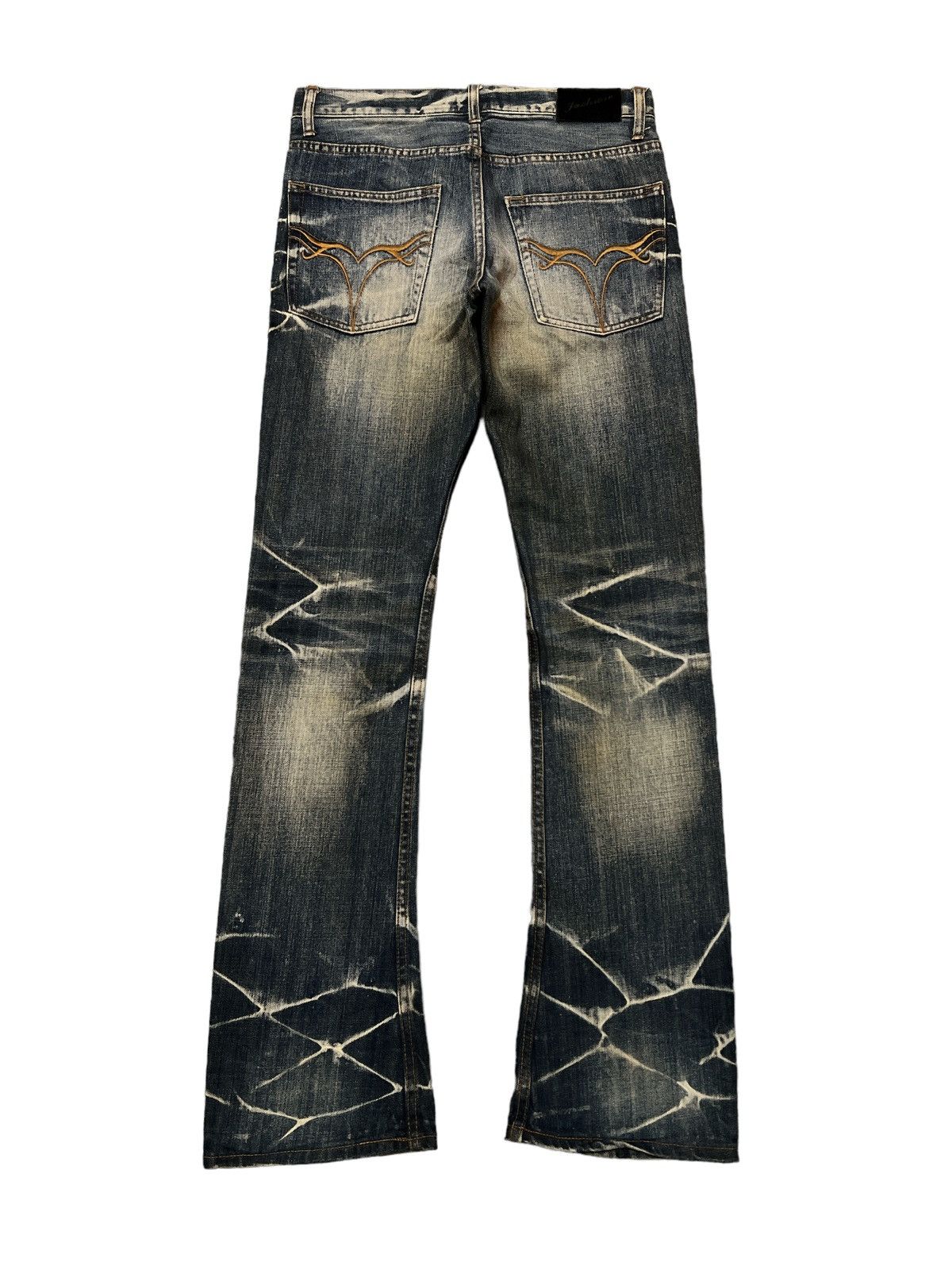 Japanese Brand FLARED💥JACKROSE DISTRESSED DENIM PANT Size US 29 - 7 Thumbnail