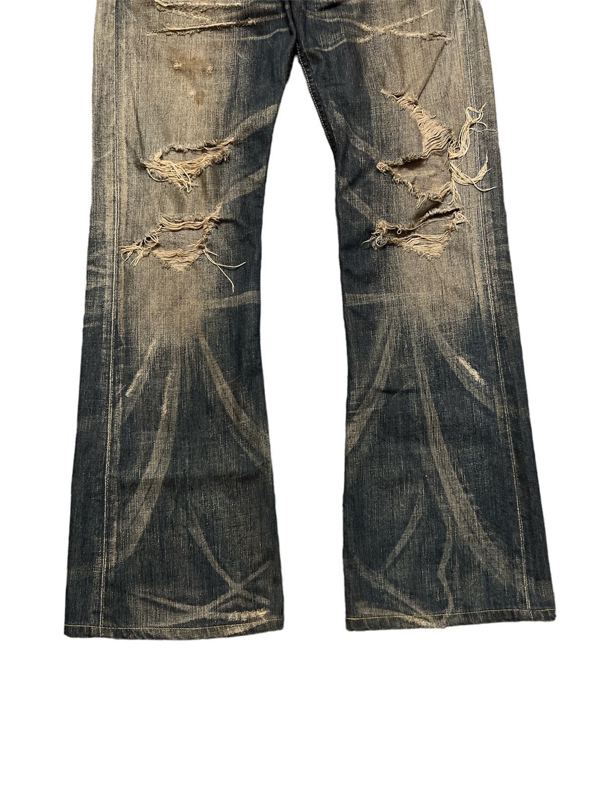 Japanese Brand FLARED💥EDWIN 503 RUSTY DISTRESSED DENIM PANT Size US 28 / EU 44 - 4 Thumbnail
