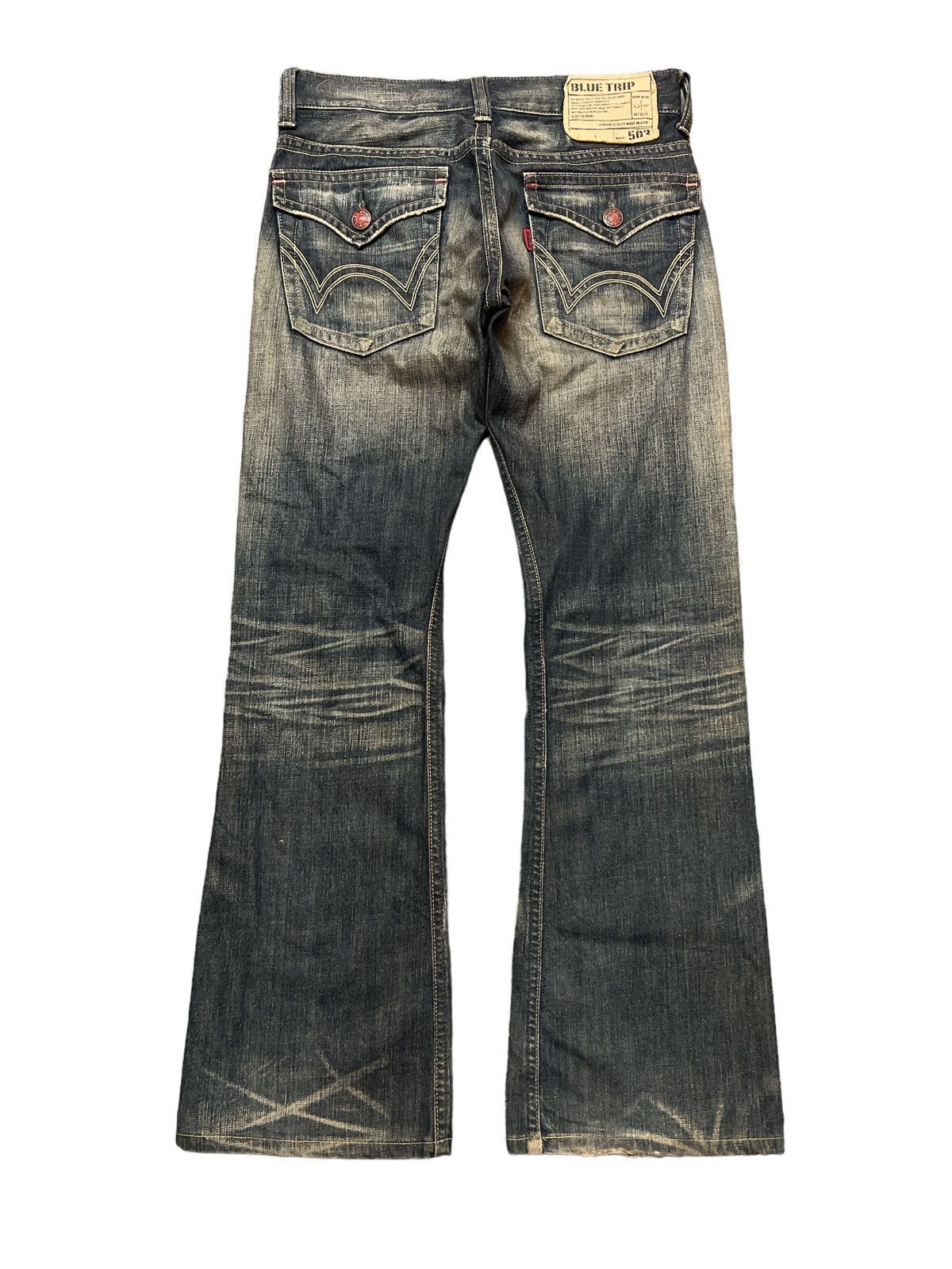 Japanese Brand FLARED💥EDWIN 503 RUSTY DISTRESSED DENIM PANT Size US 28 / EU 44 - 6 Thumbnail