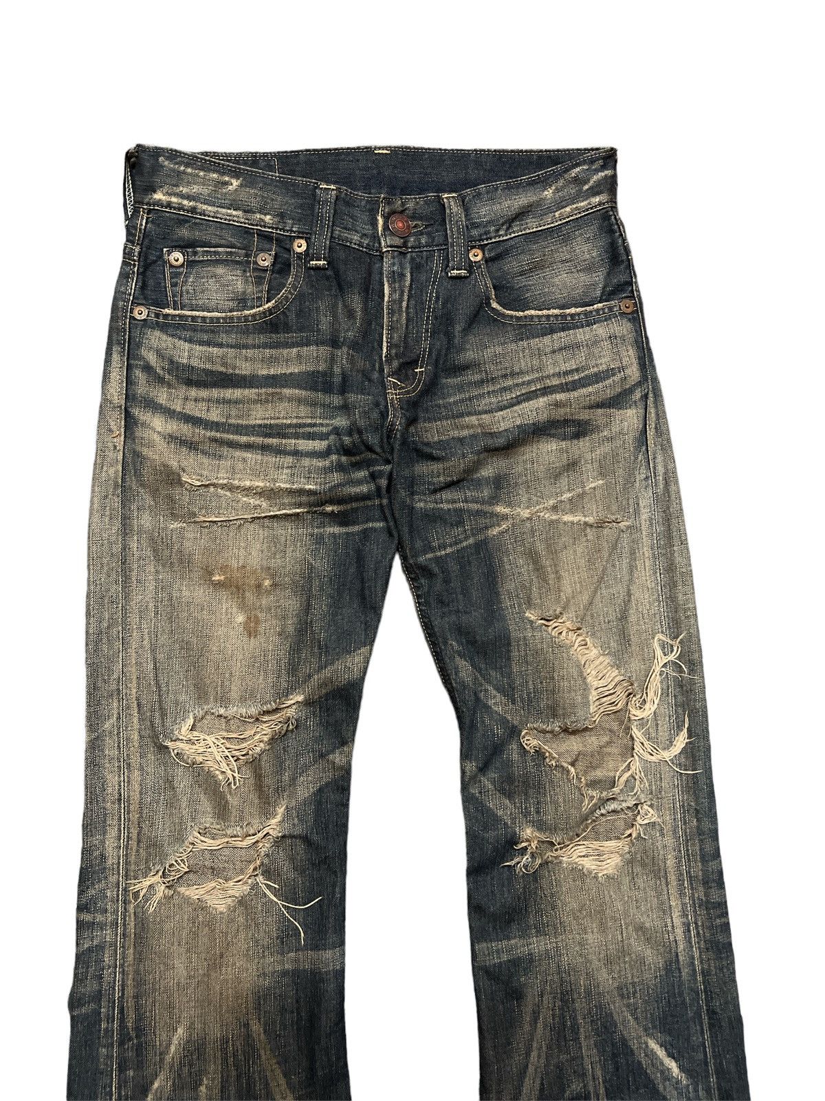 Japanese Brand FLARED💥EDWIN 503 RUSTY DISTRESSED DENIM PANT Size US 28 / EU 44 - 3 Thumbnail
