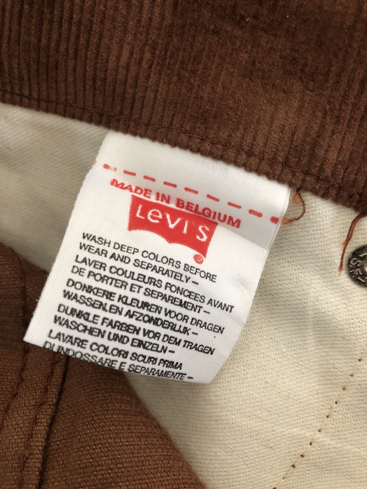 Levi's Vtg 90s Levi’s Made in Belgium Brown Corduroy Pant Size US 26 / EU 42 - 10 Thumbnail