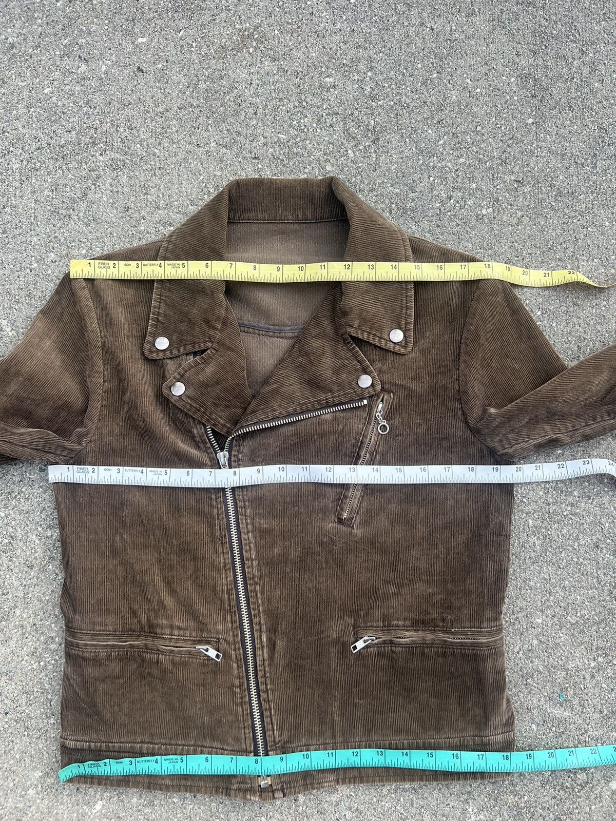 United Arrows United Arrows Double Collar Corduroy Stripe Punk Rock Jacket Size US S / EU 44-46 / 1 - 2 Thumbnail