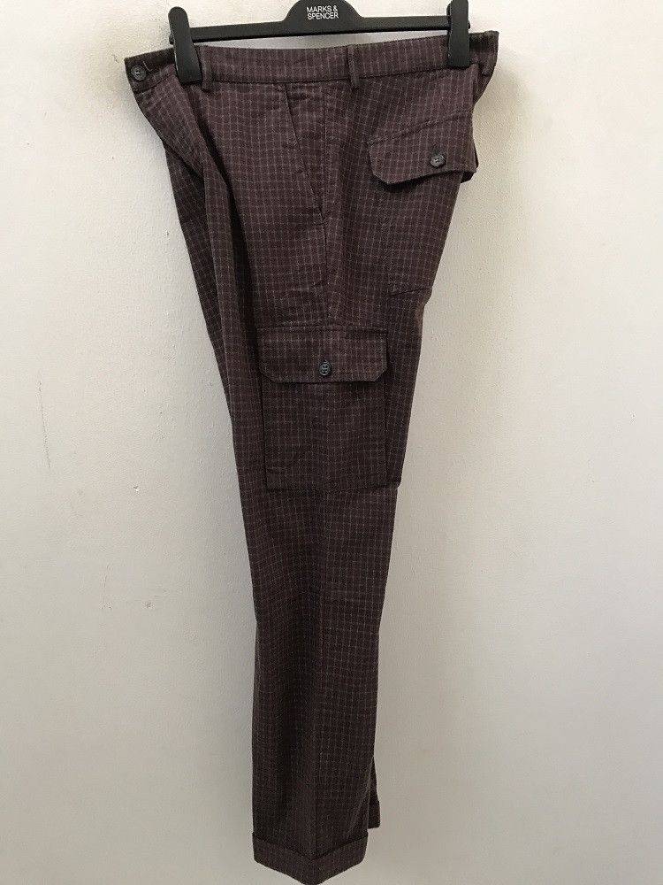 Iceberg Made in Italy Checkered Check Cargo Trouser Pant Size US 32 / EU 48 - 10 Thumbnail