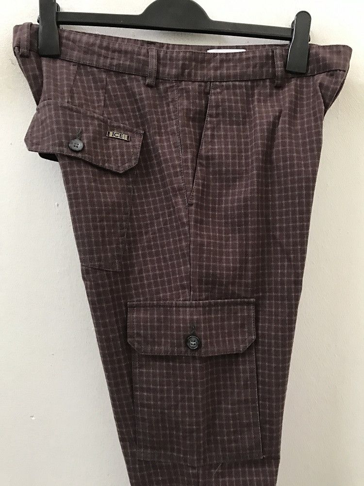 Iceberg Made in Italy Checkered Check Cargo Trouser Pant Size US 32 / EU 48 - 13 Thumbnail