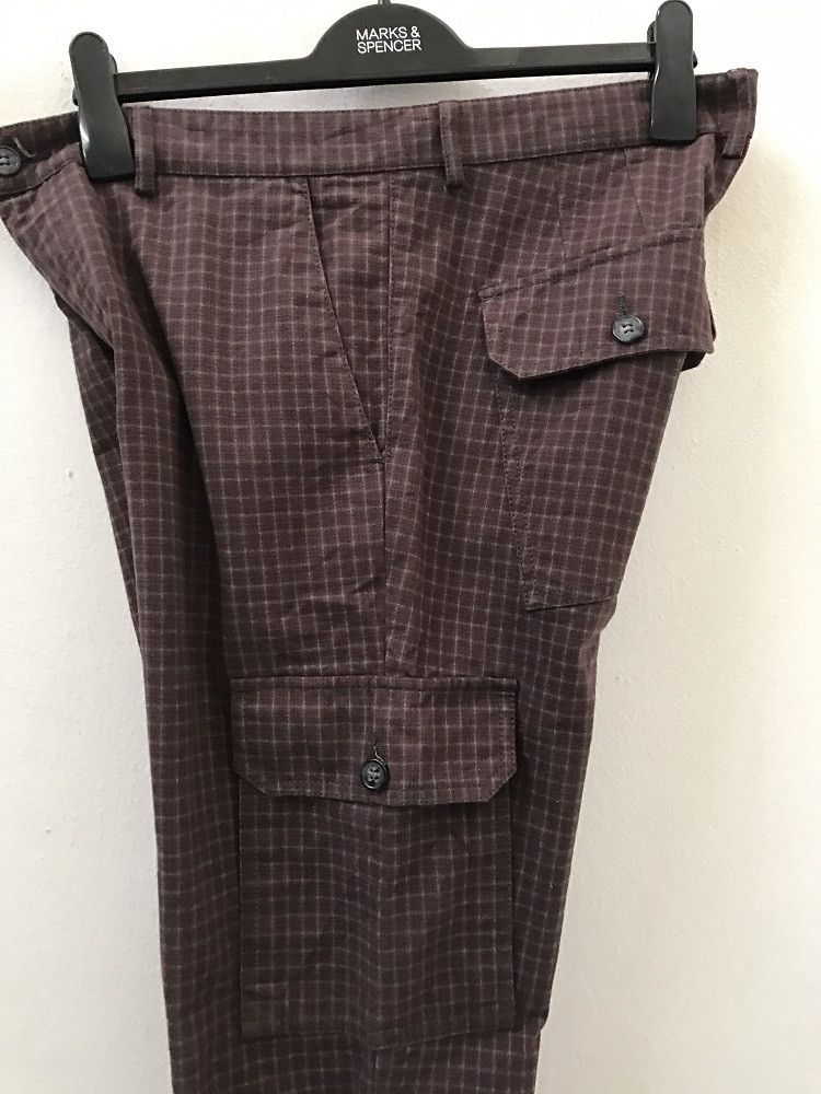 Iceberg Made in Italy Checkered Check Cargo Trouser Pant Size US 32 / EU 48 - 11 Thumbnail