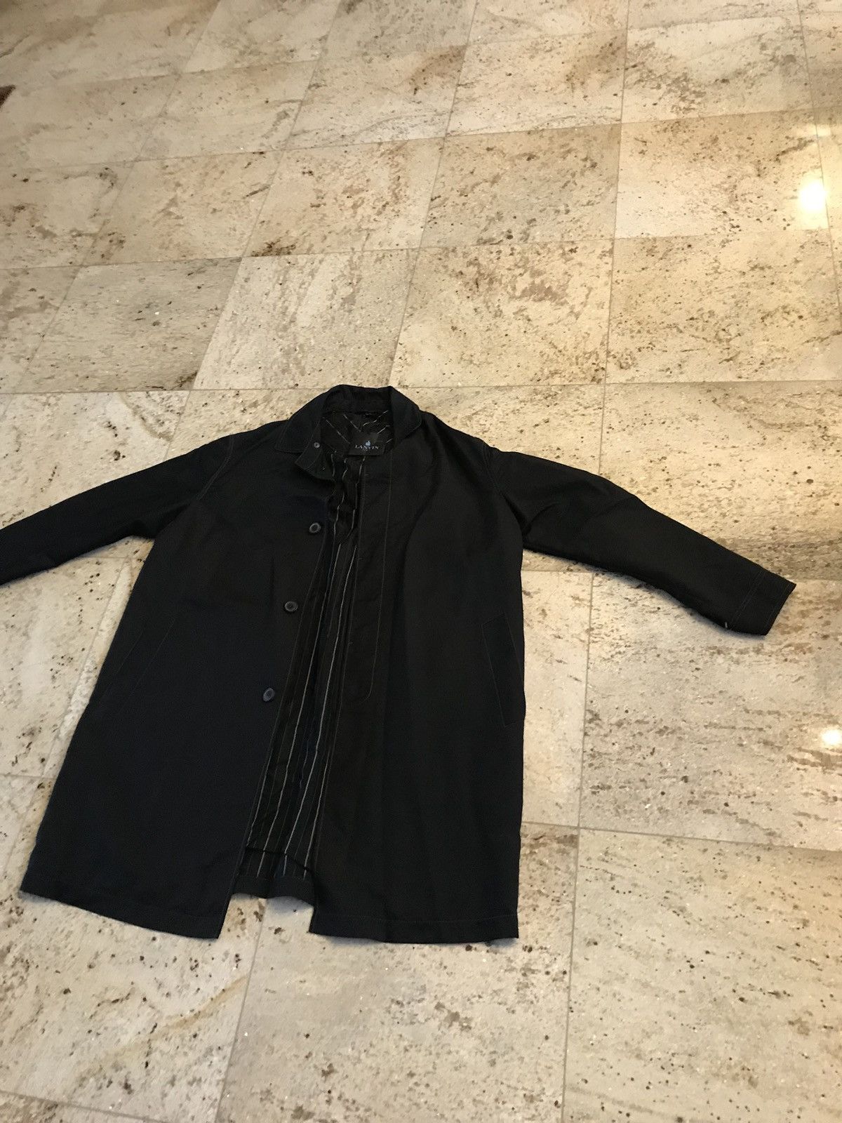Lanvin Dropped Shoulder Rain Coat In Technical Wool Size US L / EU 52-54 / 3 - 2 Thumbnail