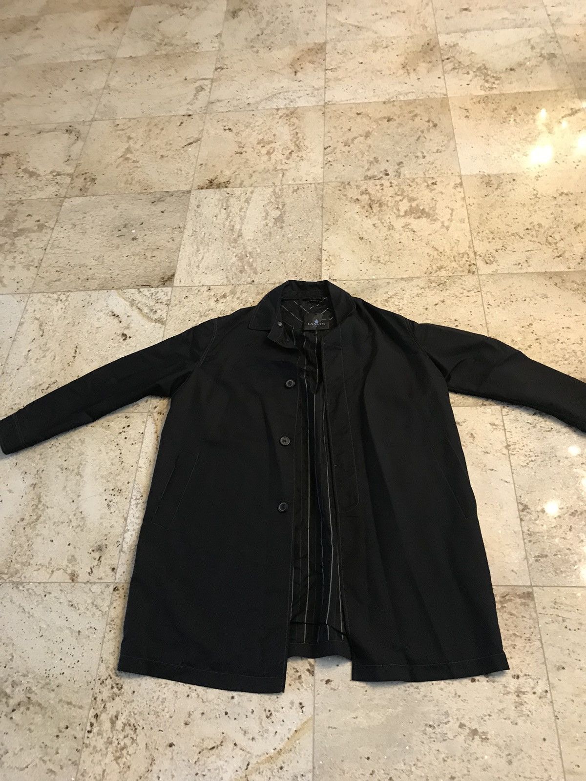 Lanvin Dropped Shoulder Rain Coat In Technical Wool Size US L / EU 52-54 / 3 - 1 Thumbnail