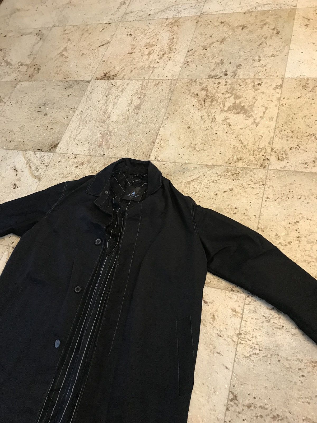 Lanvin Dropped Shoulder Rain Coat In Technical Wool Size US L / EU 52-54 / 3 - 6 Thumbnail