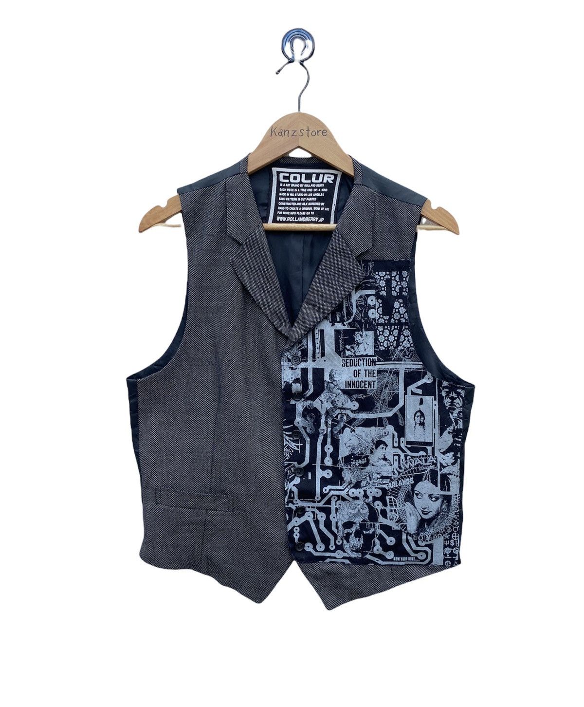Japanese Brand RARE ROLLANDBERRY PUNK STYLE ART DESIGN VEST Size US M / EU 48-50 / 2 - 1 Thumbnail