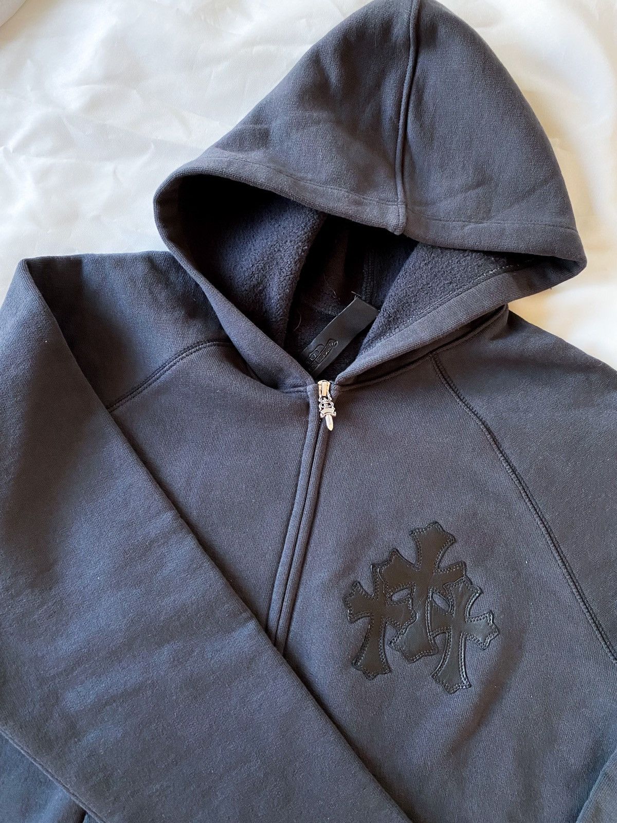 Chrome Hearts CHROME HEARTS TRIPLE CROSS PATCH YNOT BLACK ZIP UP 