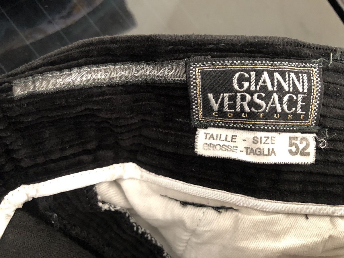 Versace Vintage Gianni Versace Couture Italy Black Corduroy Trouser Size US 34 / EU 50 - 17 Thumbnail